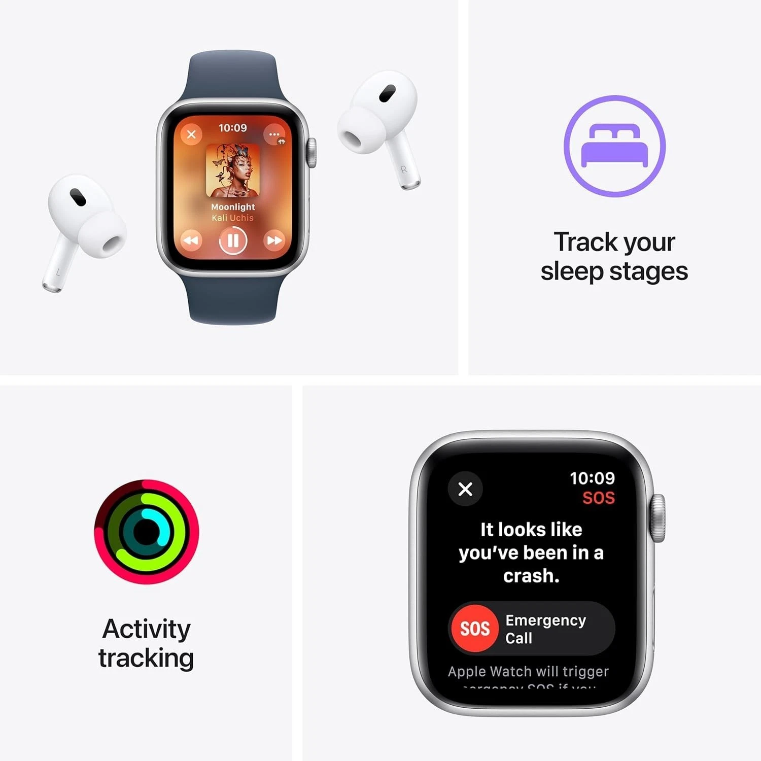 Apple Watch SE 2nd Gen 2023 GPS 40mm Midnight Aluminium Case Sport Band M/L thumbnail 4