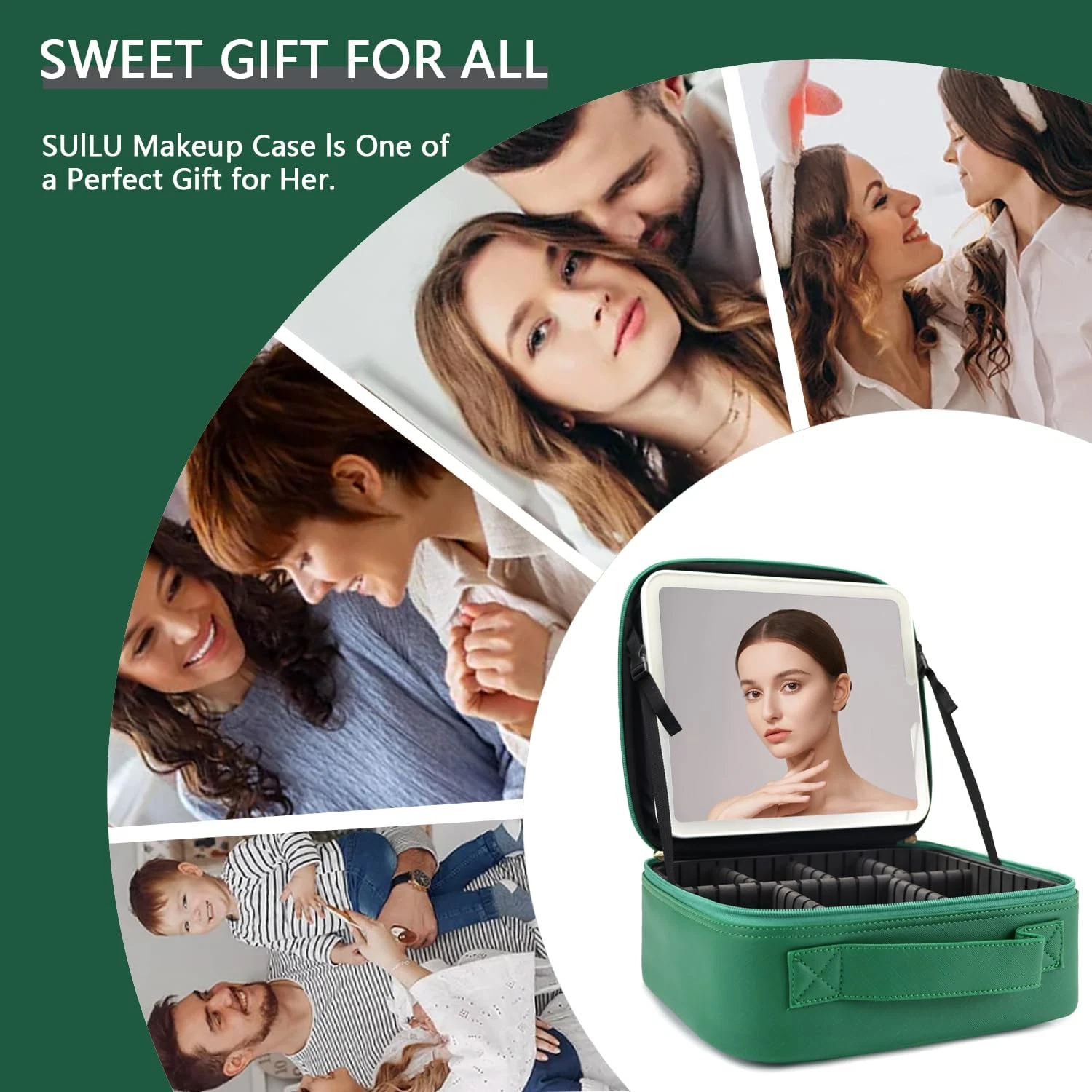 Makeup Bag with Led Mirror,with 3 Color Setting,Portable Storage and Adjustable thumbnail 3