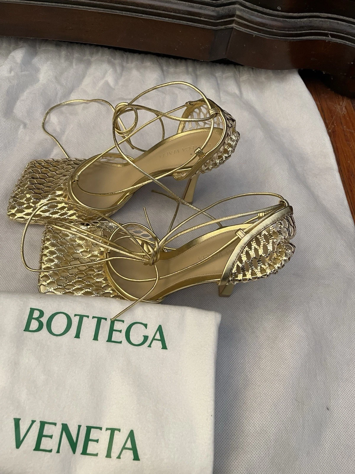 Bottega Veneta Women's Sandals, Gold, 39 thumbnail 3
