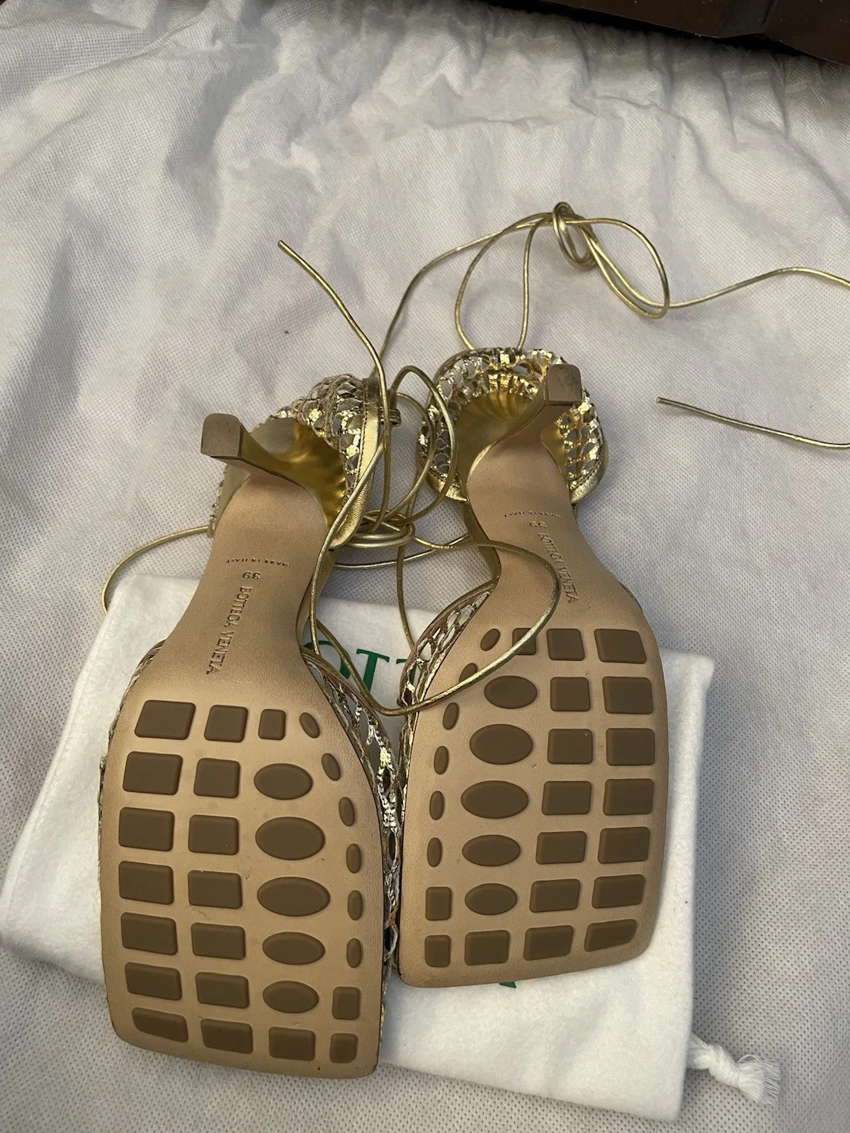 Bottega Veneta Women's Sandals, Gold, 39 thumbnail 4
