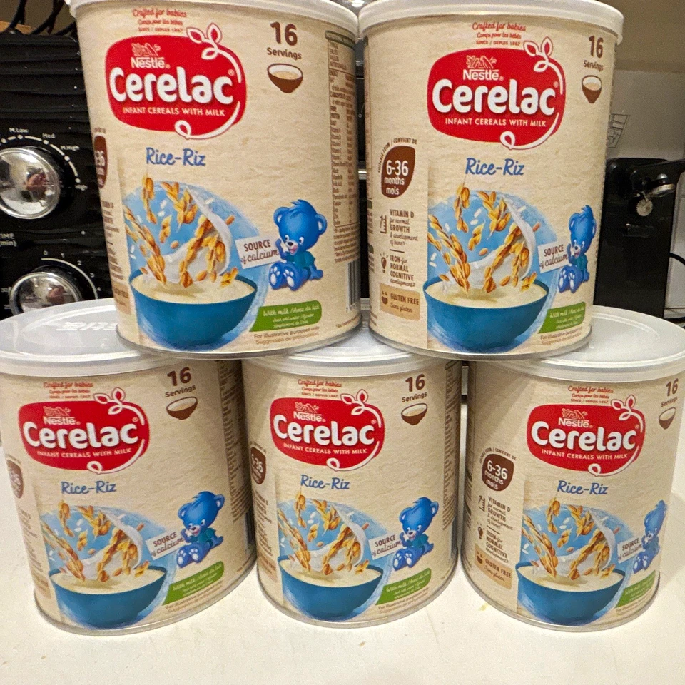Nestlé Cerelac Rice-Riz Infant Cereal with Milk, Gluten Free, 6+ Months Stage 2