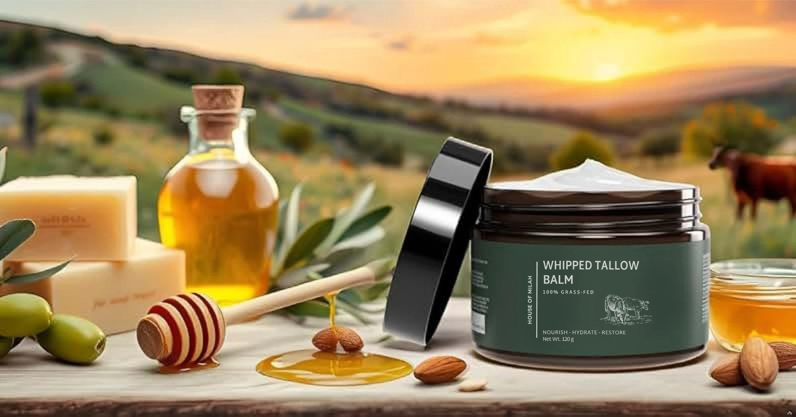 Whipped Beef Tallow Moisturizer: Grass-Fed Tallow Face Balm with Honey, Jojoba thumbnail 5