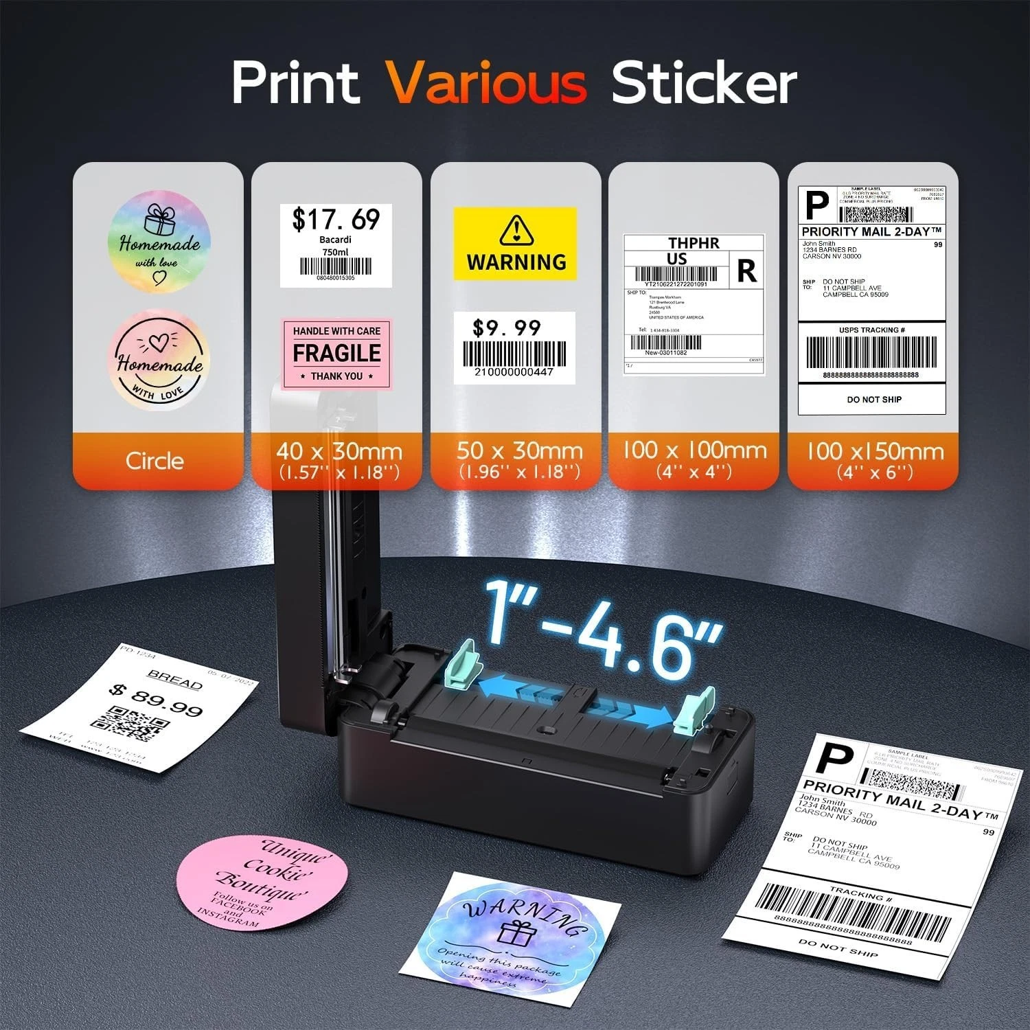 4x6 Bluetooth Thermal Label Printer Phomemo for for Royal Mail Evri DPD eBay thumbnail 2