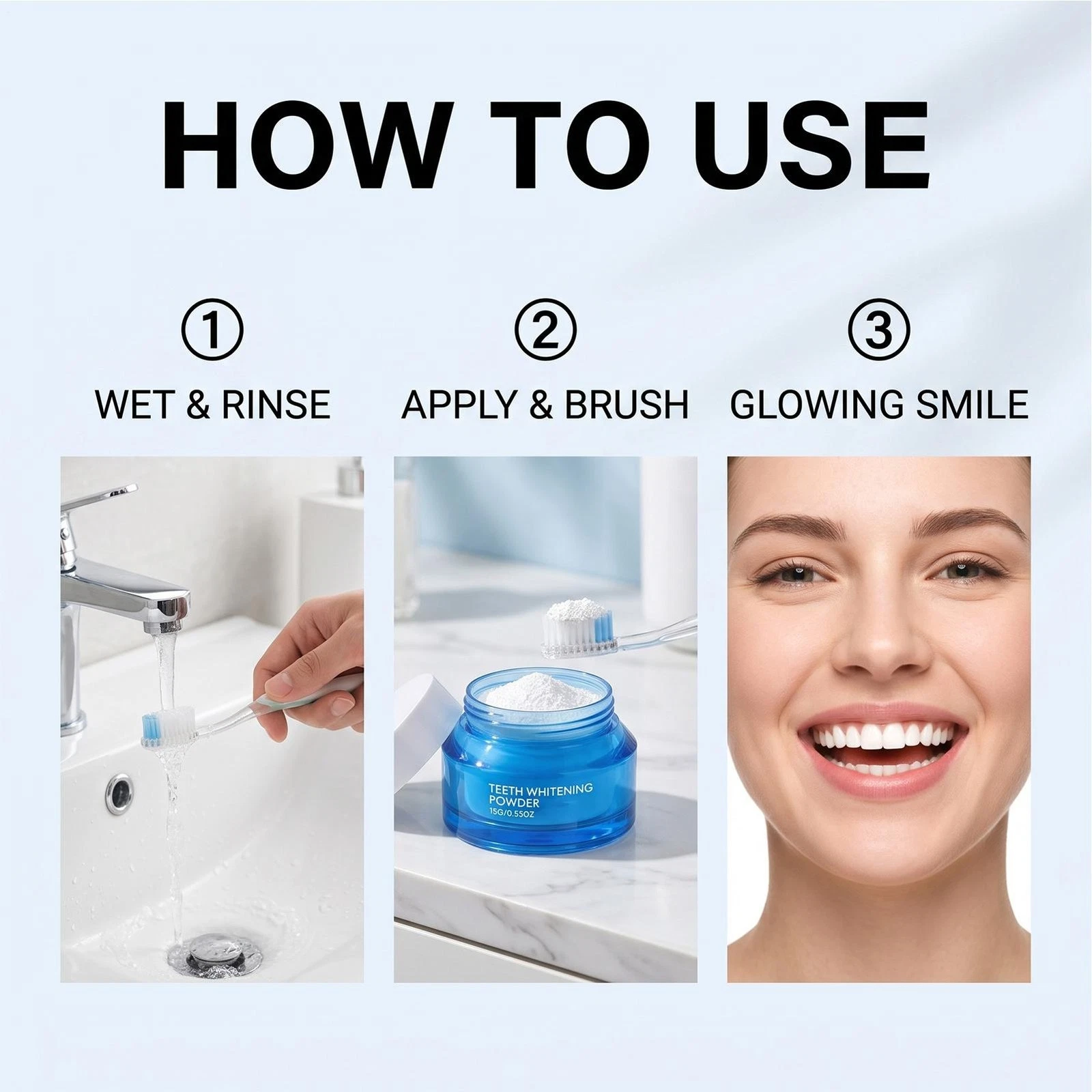 Purely WHITE DELUXE Teeth Whitening Powders,Instant Whitening and Stain Removal thumbnail 6