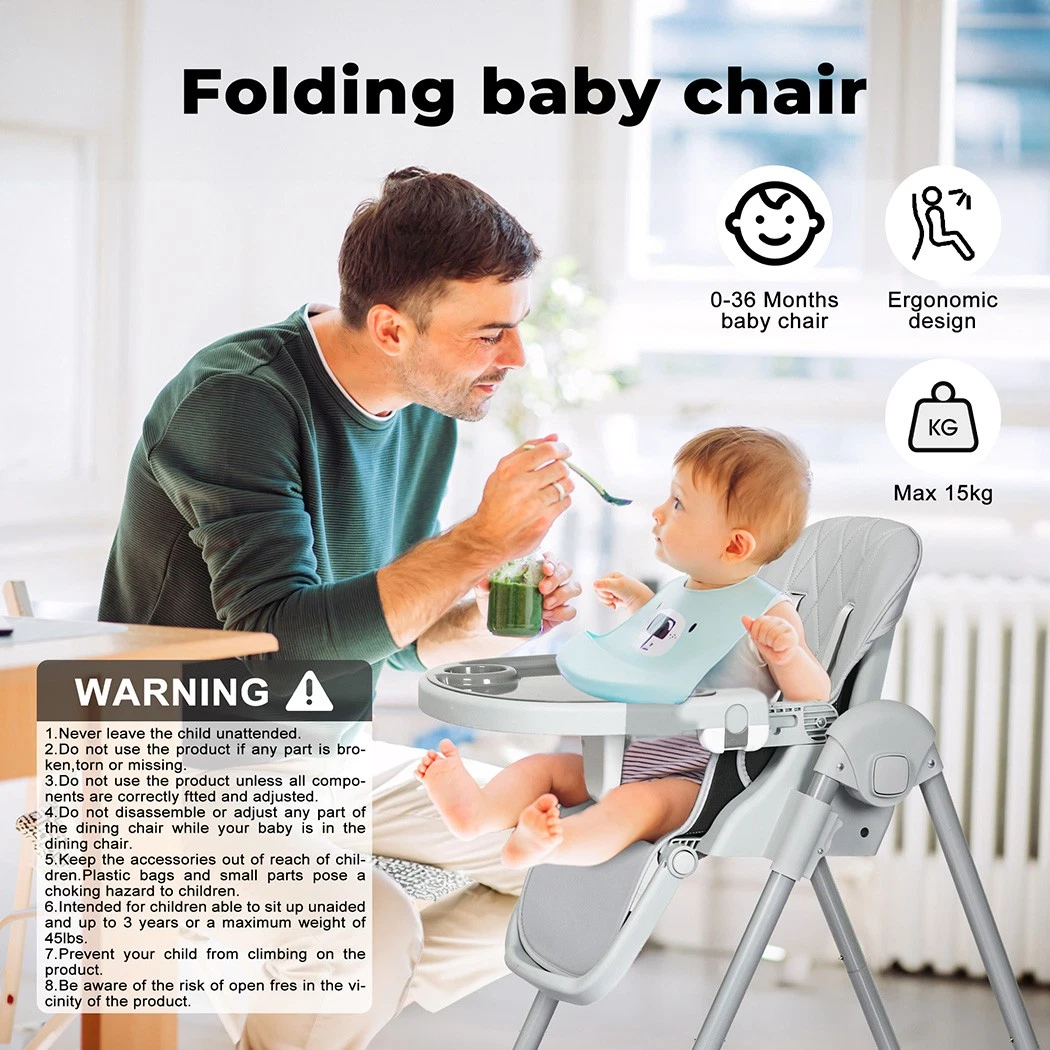 Dekko Baby High Chair 4 in1 Foldable Toddler Feeding Table Adjustable Portable thumbnail 2