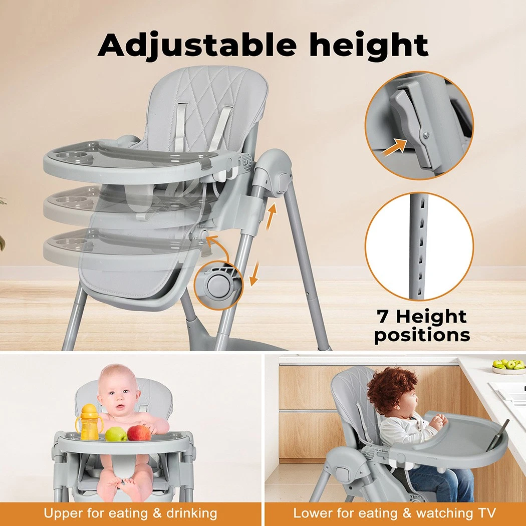 Dekko Baby High Chair 4 in1 Foldable Toddler Feeding Table Adjustable Portable thumbnail 3