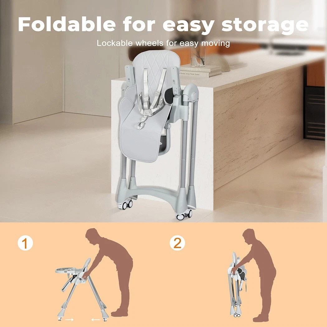 Dekko Baby High Chair 4 in1 Foldable Toddler Feeding Table Adjustable Portable thumbnail 6