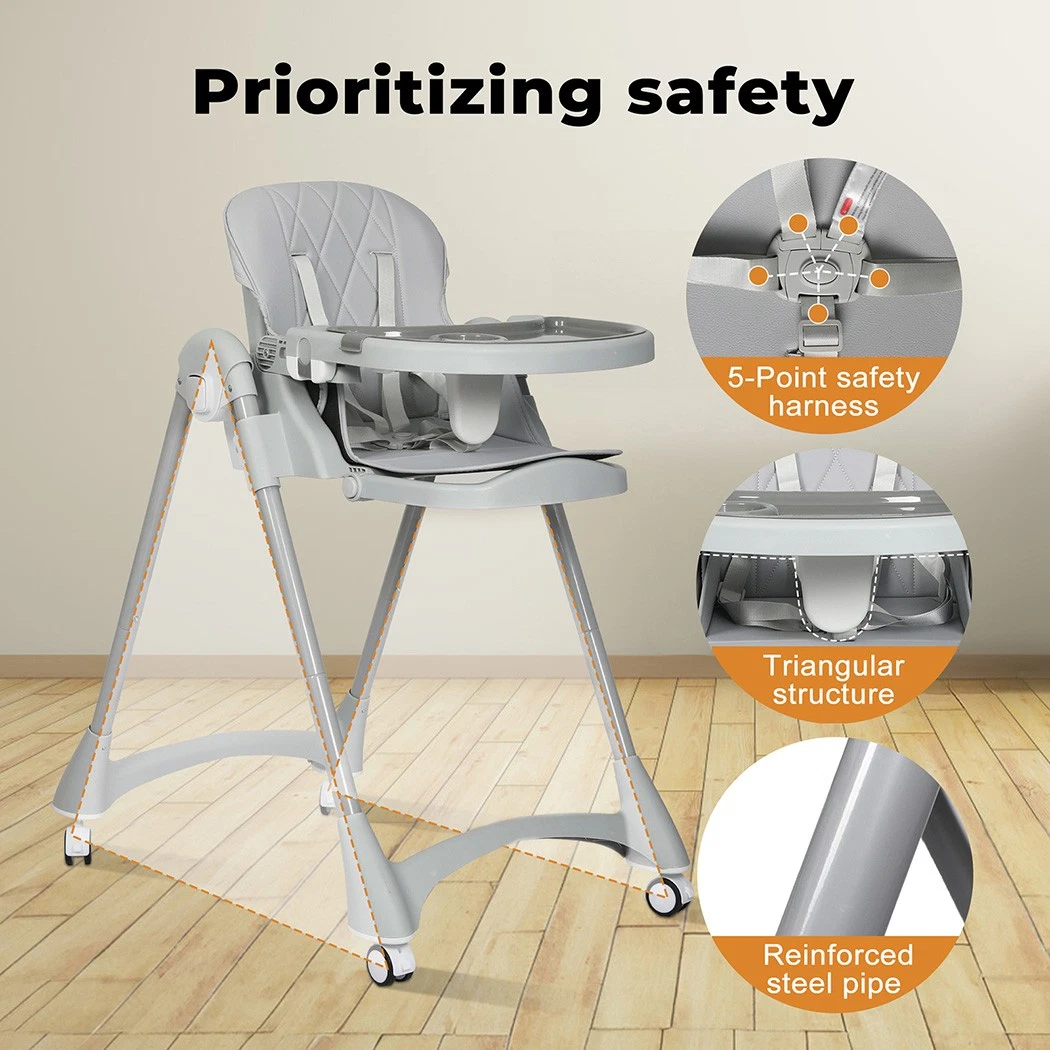 Dekko Baby High Chair 4 in1 Foldable Toddler Feeding Table Adjustable Portable thumbnail 7