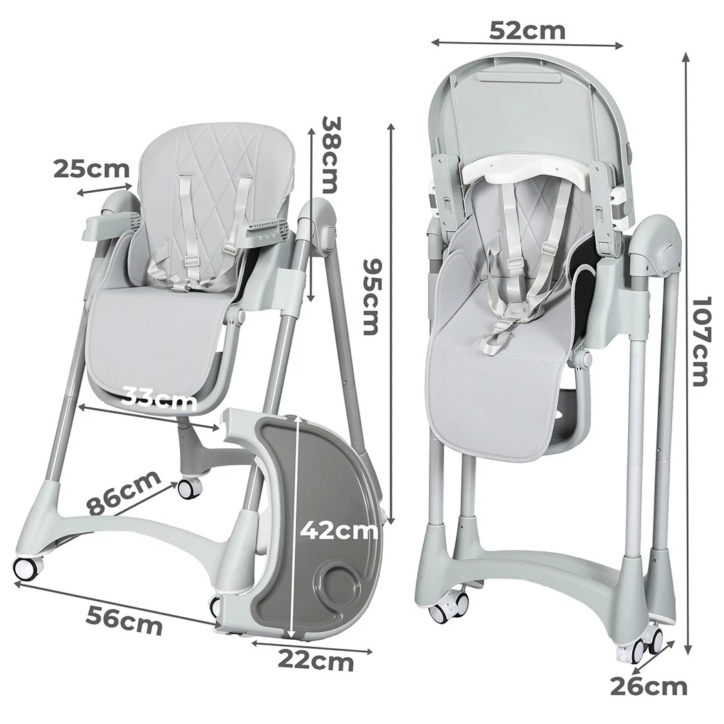 Dekko Baby High Chair 4 in1 Foldable Toddler Feeding Table Adjustable Portable thumbnail 10