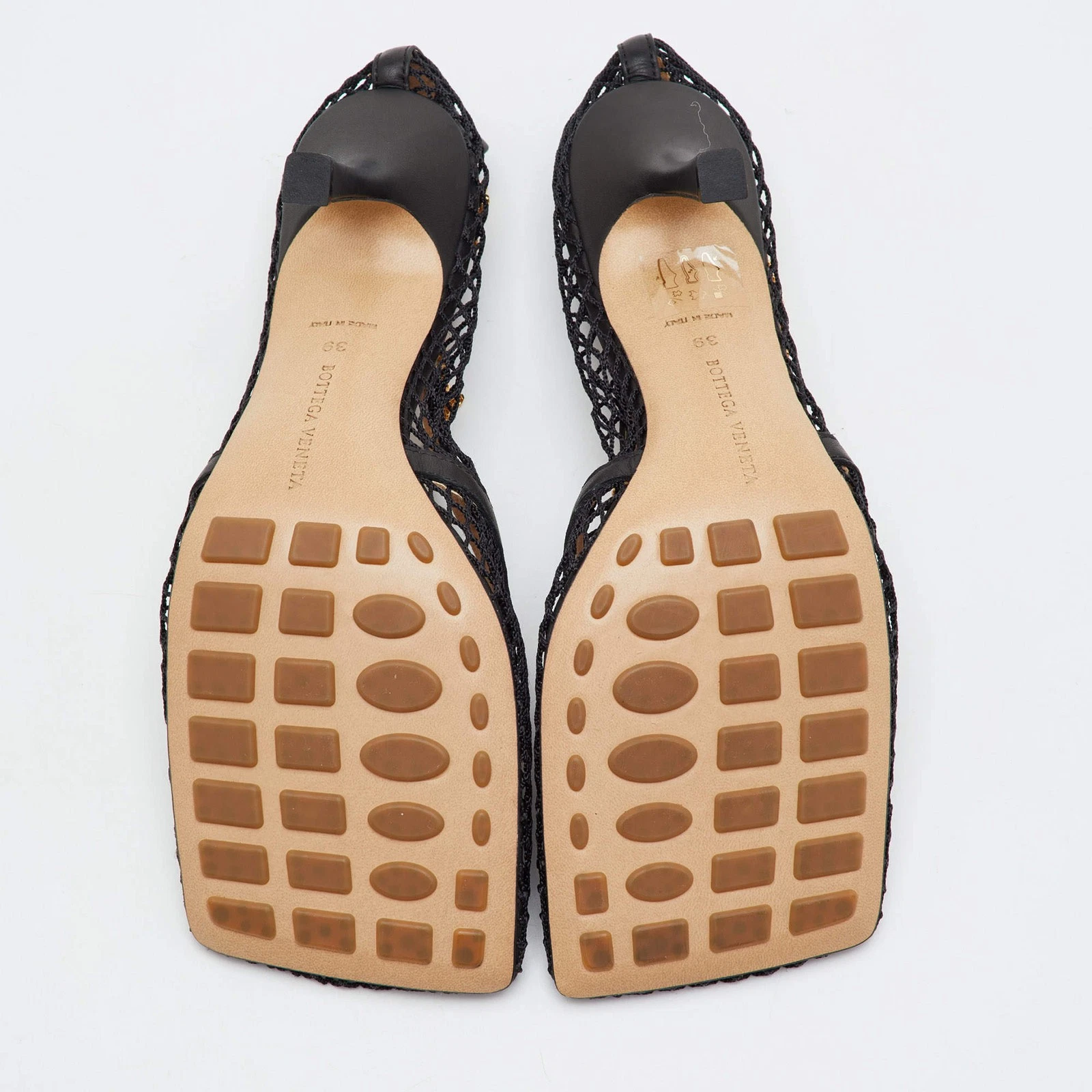 Bottega Veneta Stretch Size 39 Black Mesh and Leather Chain Pumps thumbnail 6