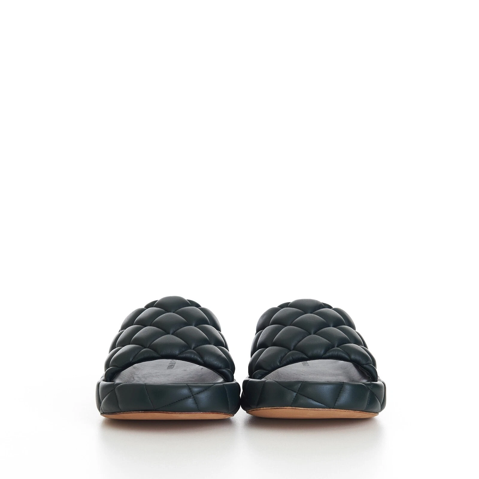 BOTTEGA VENETA 1450$ Inkwell Green Quilted Leather Padded Slide Sandals (45 (US12)) thumbnail 3