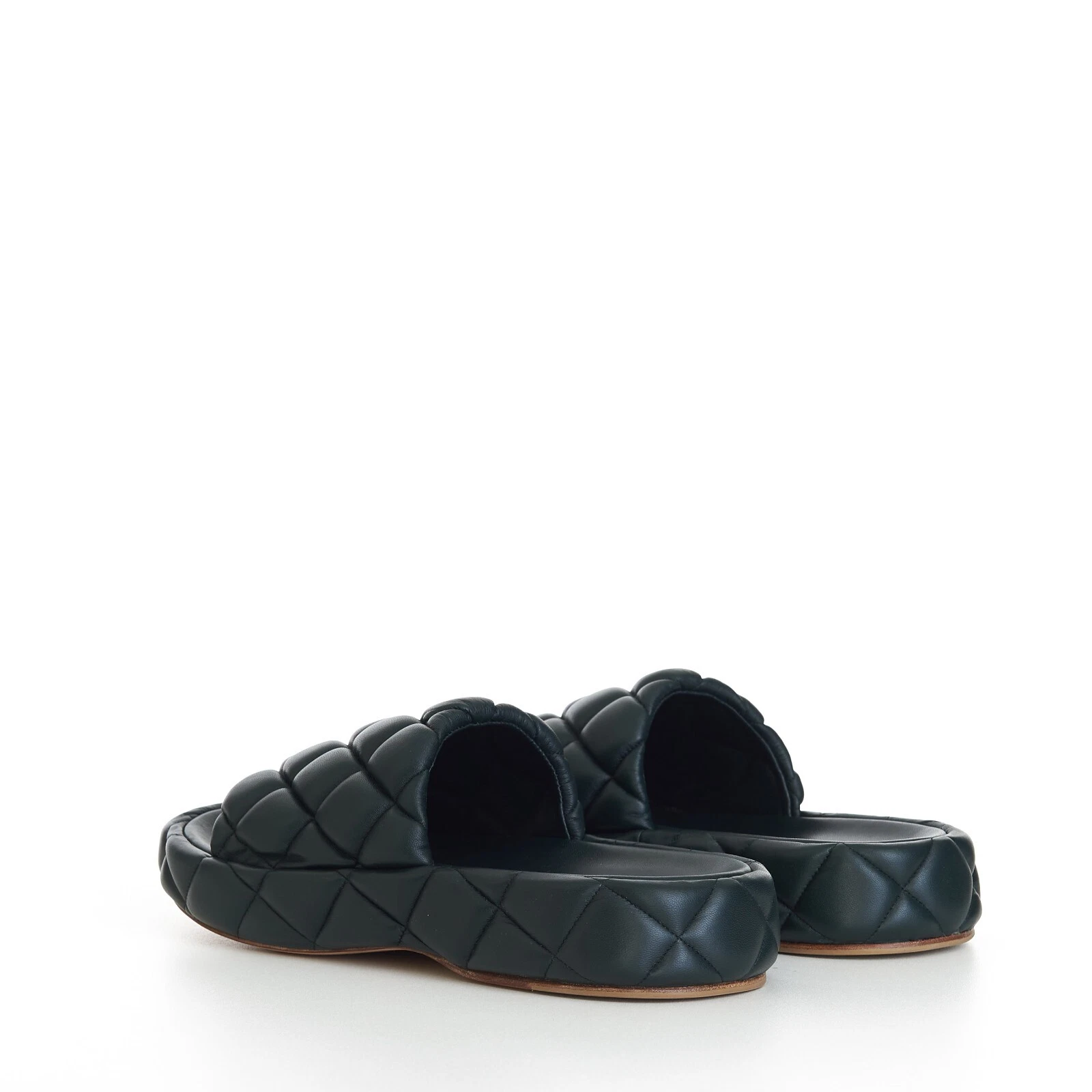 BOTTEGA VENETA 1450$ Inkwell Green Quilted Leather Padded Slide Sandals (45 (US12)) thumbnail 6