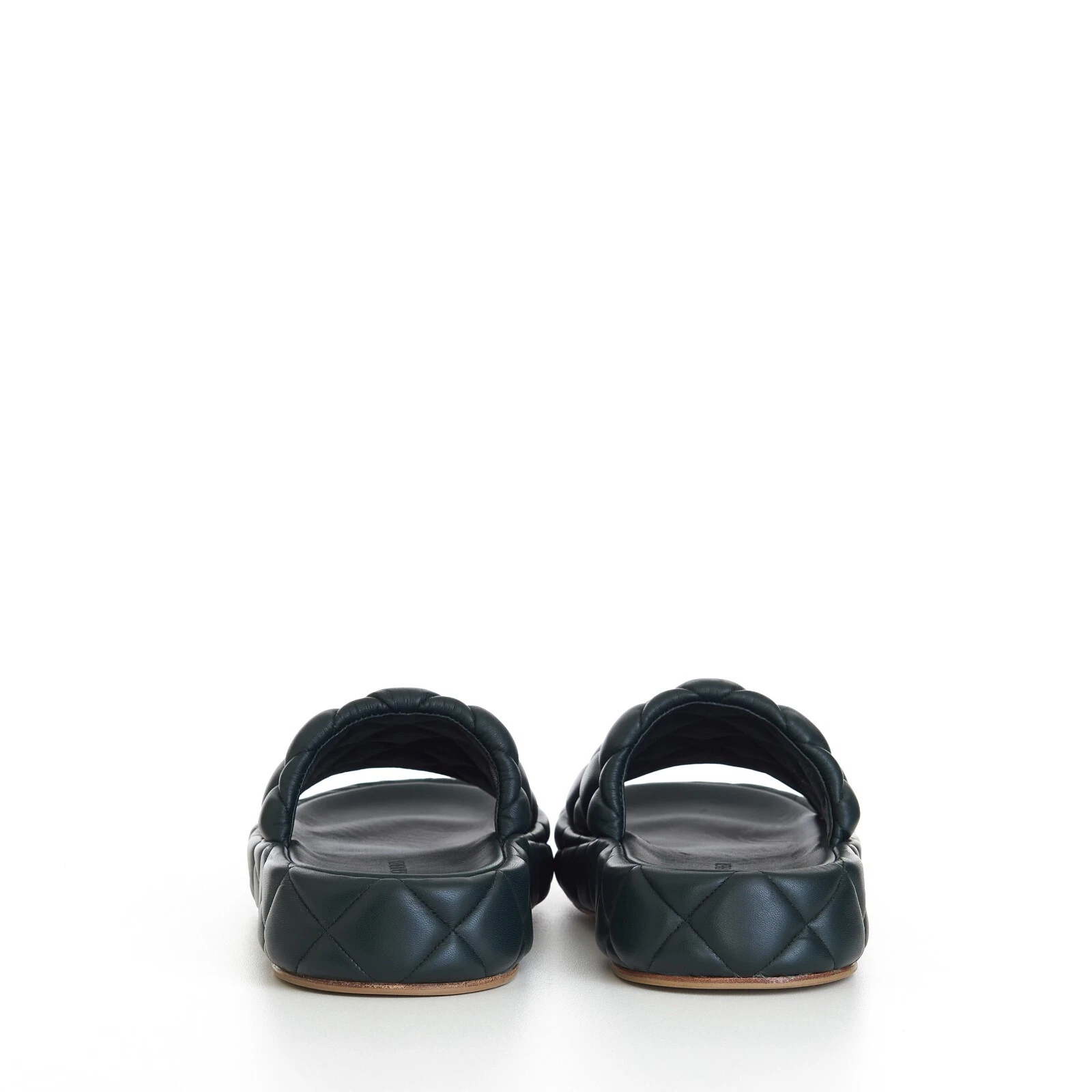 BOTTEGA VENETA 1450$ Inkwell Green Quilted Leather Padded Slide Sandals (45 (US12)) thumbnail 7