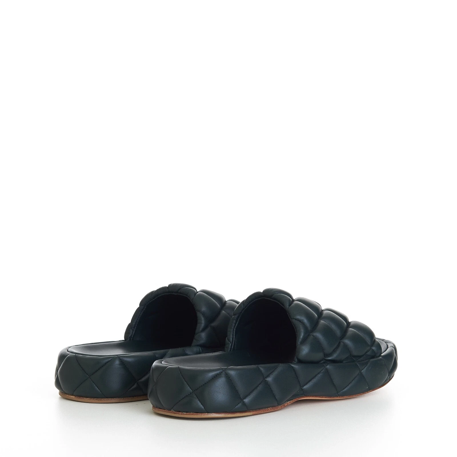 BOTTEGA VENETA 1450$ Inkwell Green Quilted Leather Padded Slide Sandals (45 (US12)) thumbnail 8