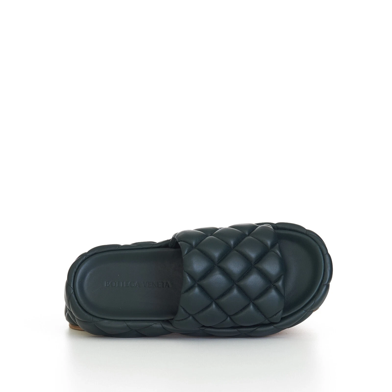 BOTTEGA VENETA 1450$ Inkwell Green Quilted Leather Padded Slide Sandals (45 (US12)) thumbnail 10