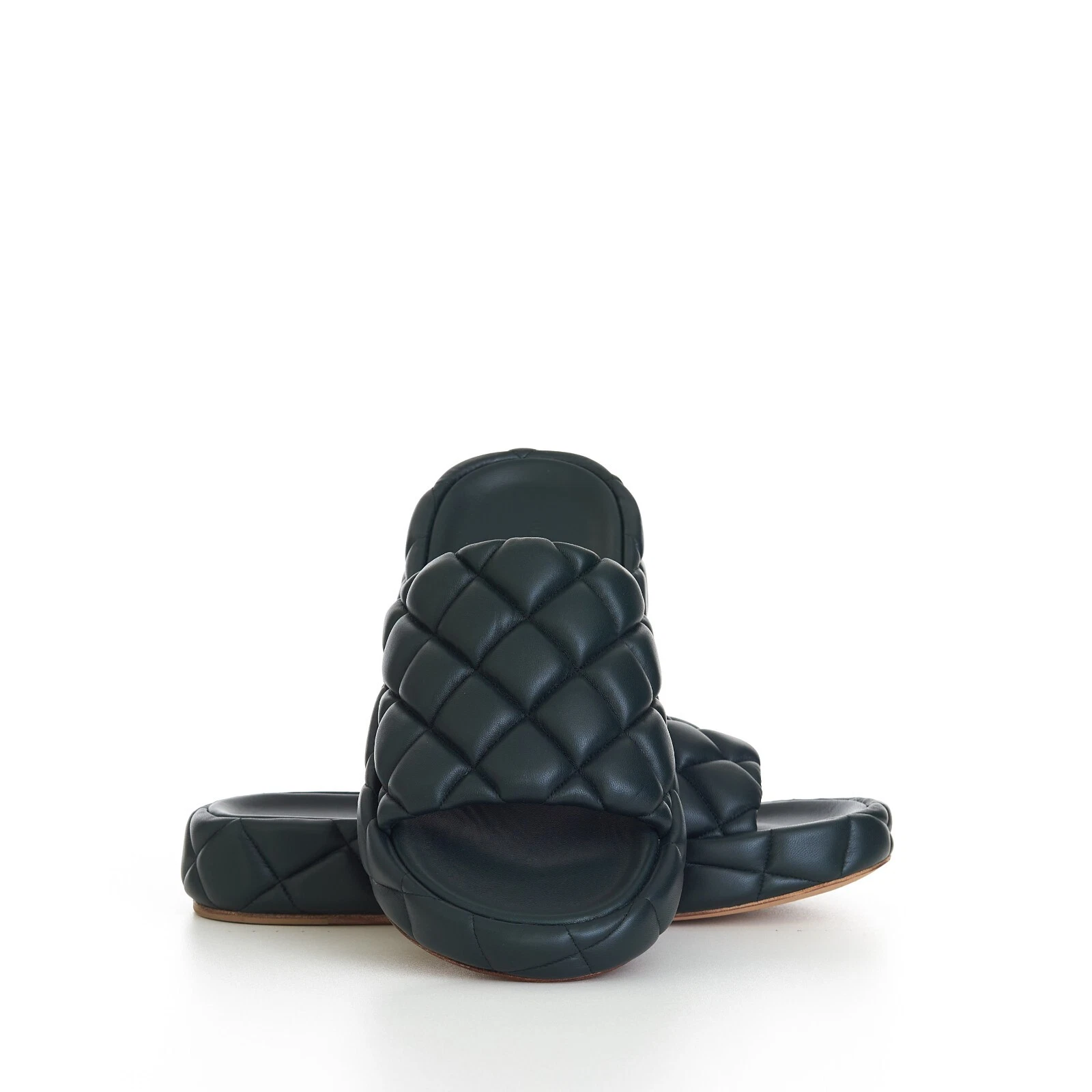 BOTTEGA VENETA 1450$ Inkwell Green Quilted Leather Padded Slide Sandals (45 (US12)) thumbnail 12