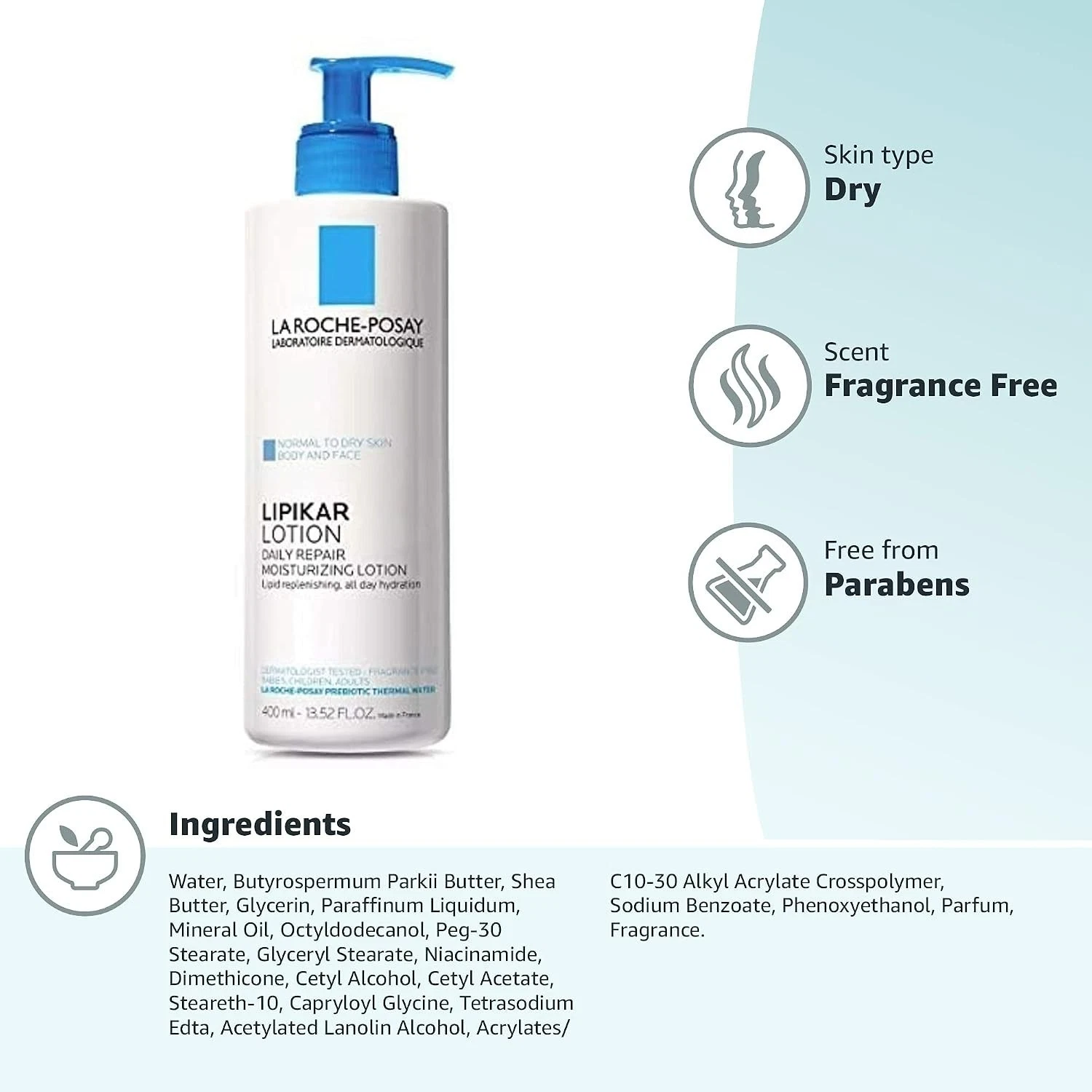 La Roche-Posay Lipikar Daily Repair Moisturizing Lotion 13.52 Oz Exp 07/2028 2PK thumbnail 7