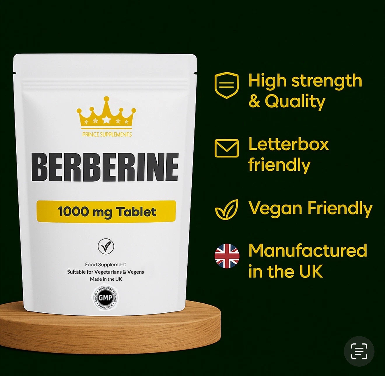 Berberine 1000mg Tablet/Capsules Support Blood Sugar Supplement vegan thumbnail 5