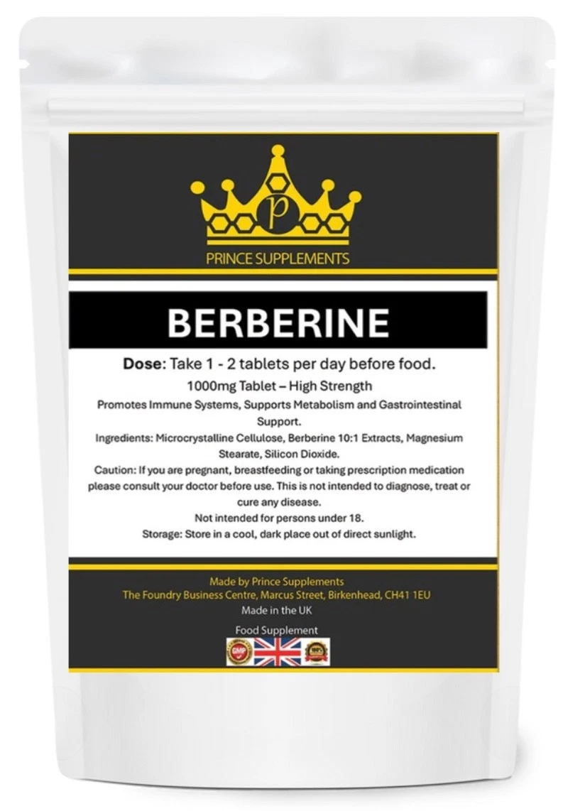 Berberine 1000mg Tablet/Capsules Support Blood Sugar Supplement vegan thumbnail 7