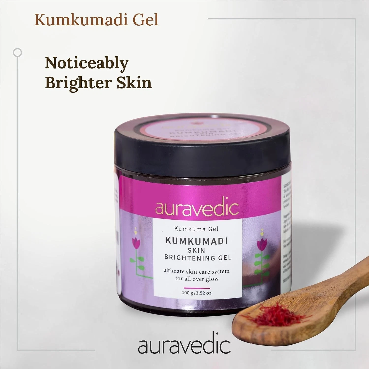 Auravedic Kumkumadi Gel 100g x2 Face Brightening Glow Purify Detox Skin Care thumbnail 5