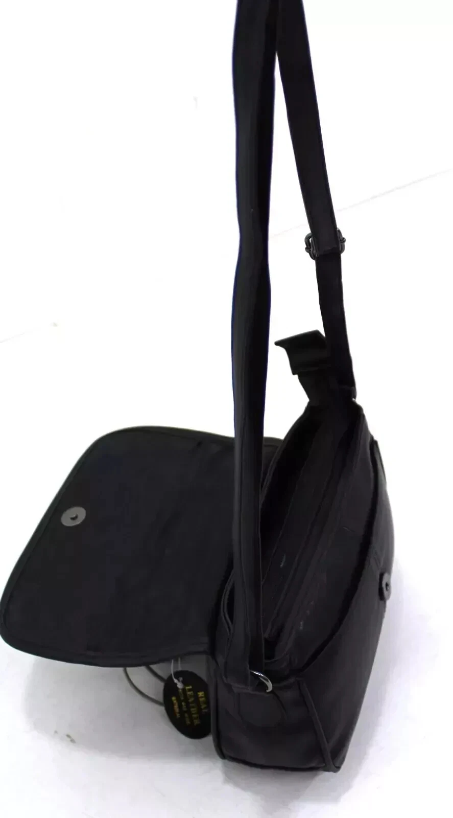 Women Lorenz Real Leather Messenger Shoulder Bag Across Body Bag Handbag Black thumbnail 3