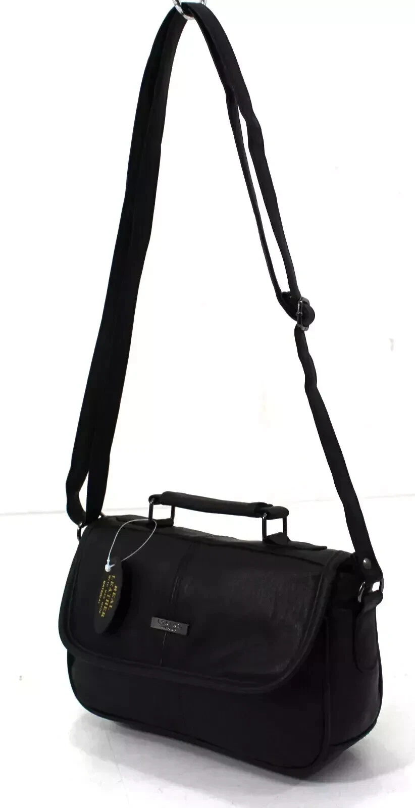 Women Lorenz Real Leather Messenger Shoulder Bag Across Body Bag Handbag Black thumbnail 6