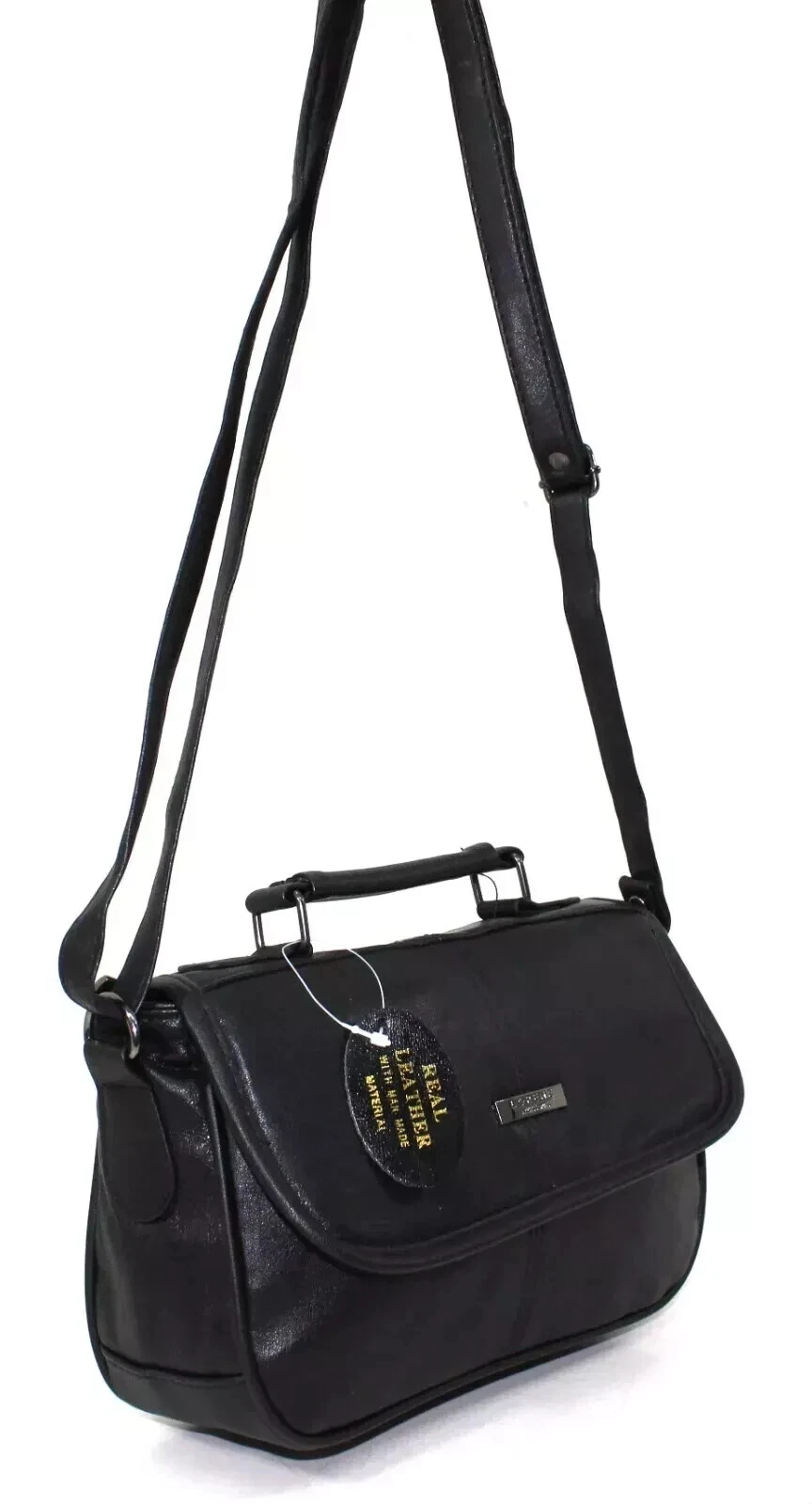 Women Lorenz Real Leather Messenger Shoulder Bag Across Body Bag Handbag Black thumbnail 7