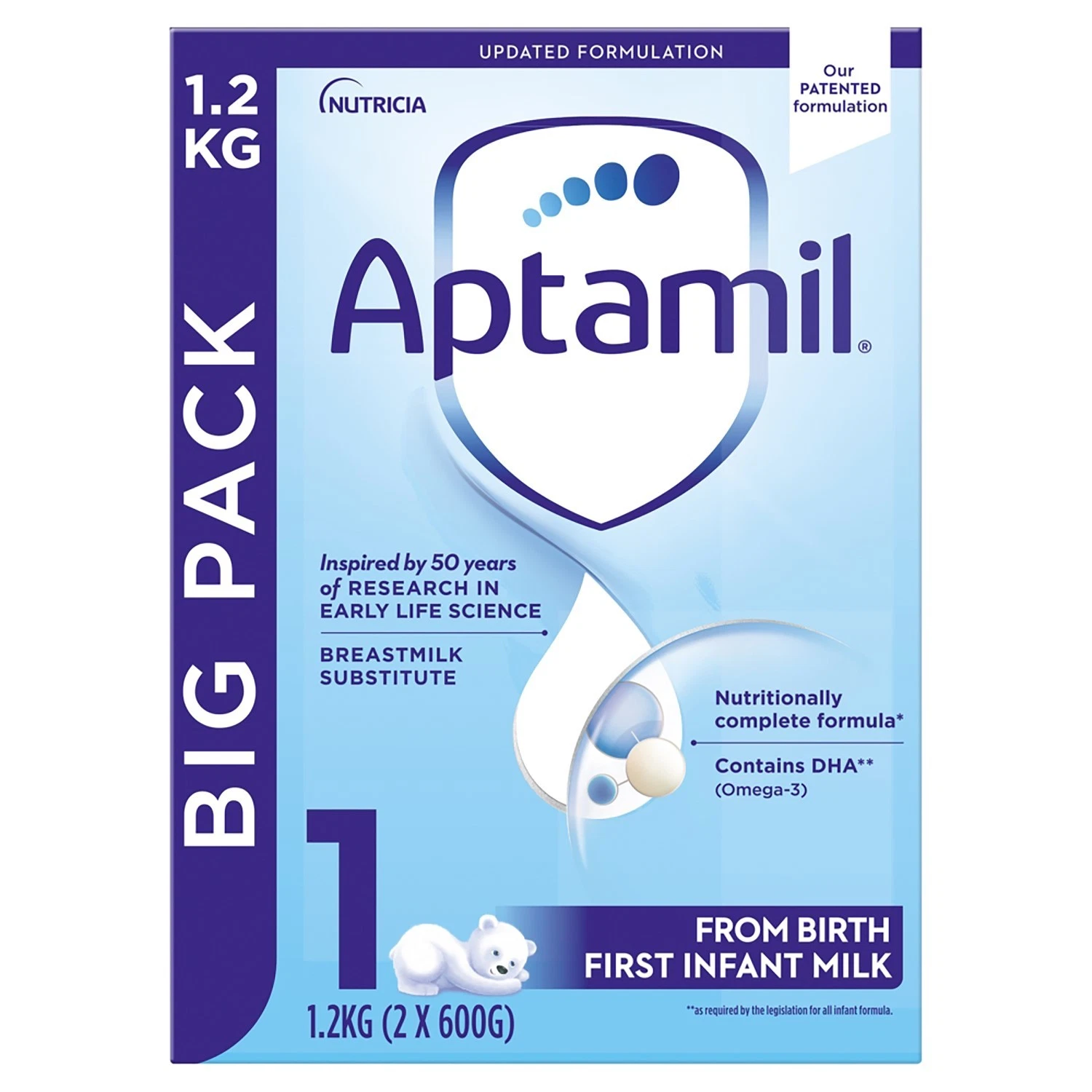 3 x 1.2kg Aptamil 1 First Infant Baby Milk Suitable From Birth Formula thumbnail 3