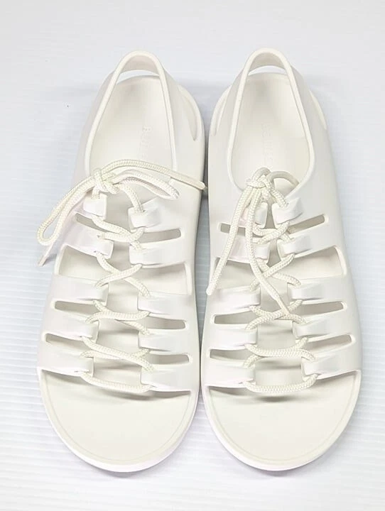 Bottega Veneta Women's White Jelly Lace Up Sandals Size 39 EU (MSRP $490) thumbnail 5