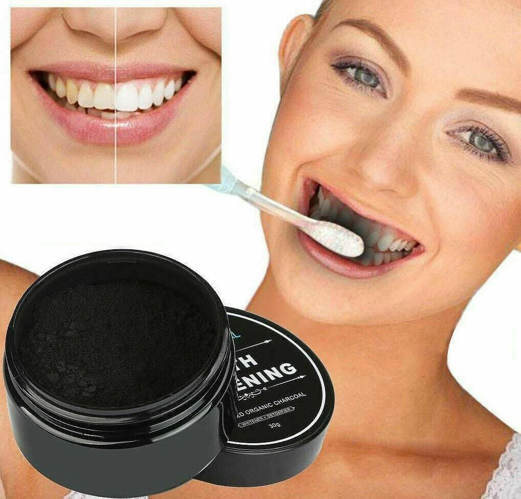 Charcoal Teeth Tooth Whitening Powder Natural Organic Toothpaste Toothbrush Oral thumbnail 2