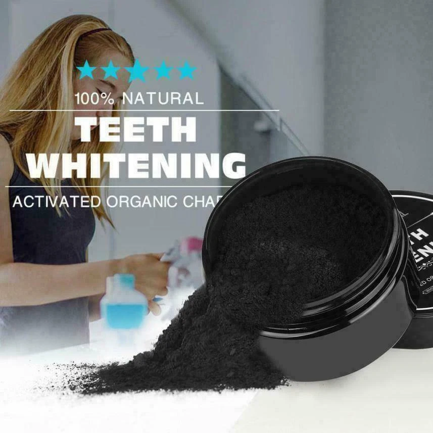 Charcoal Teeth Tooth Whitening Powder Natural Organic Toothpaste Toothbrush Oral thumbnail 3