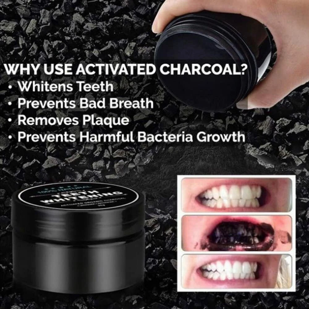 Charcoal Teeth Tooth Whitening Powder Natural Organic Toothpaste Toothbrush Oral thumbnail 9