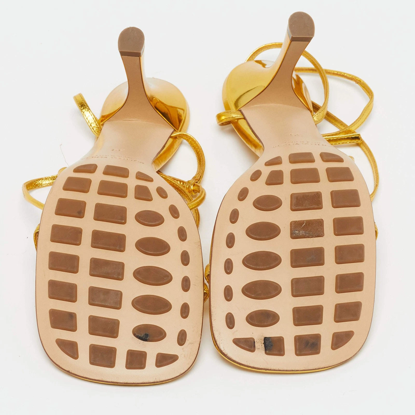 Bottega Veneta The Line Size 39 Gold Leather Ankle Strap Sandals thumbnail 6