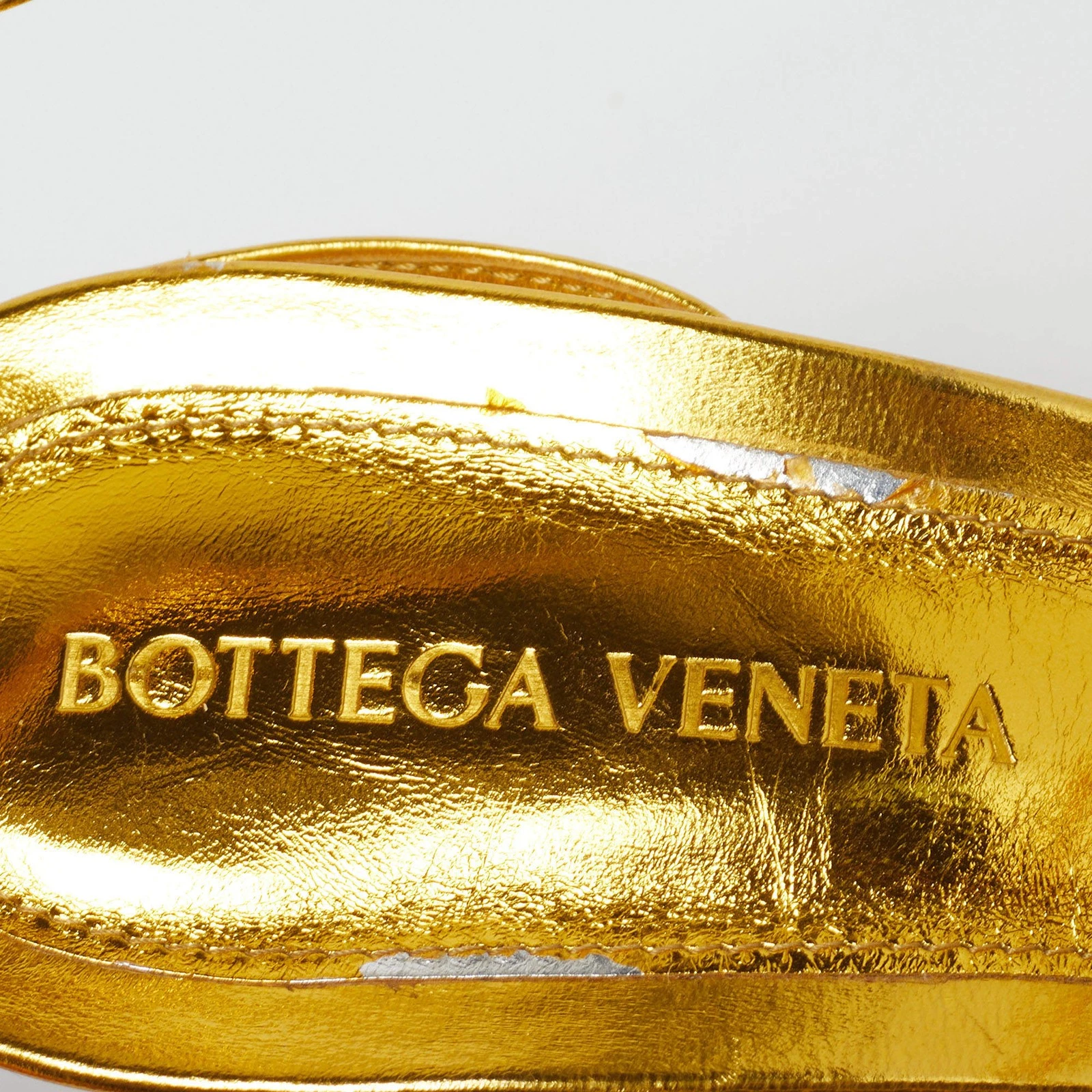 Bottega Veneta The Line Size 39 Gold Leather Ankle Strap Sandals thumbnail 9