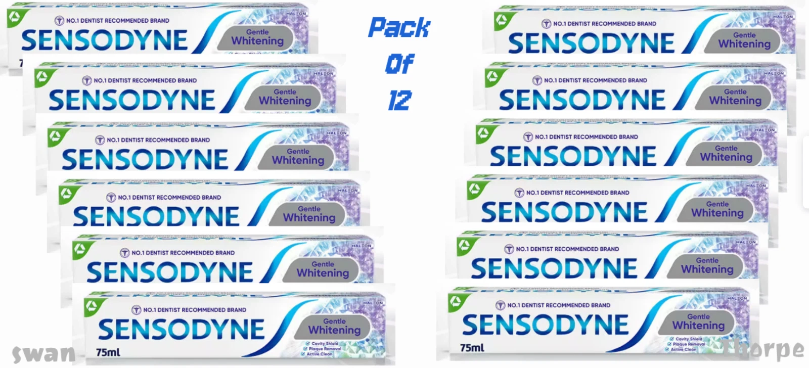 Sensodyne Whitening Sensitive Toothpaste 75ml Daily Care Gentle – Pack of 12