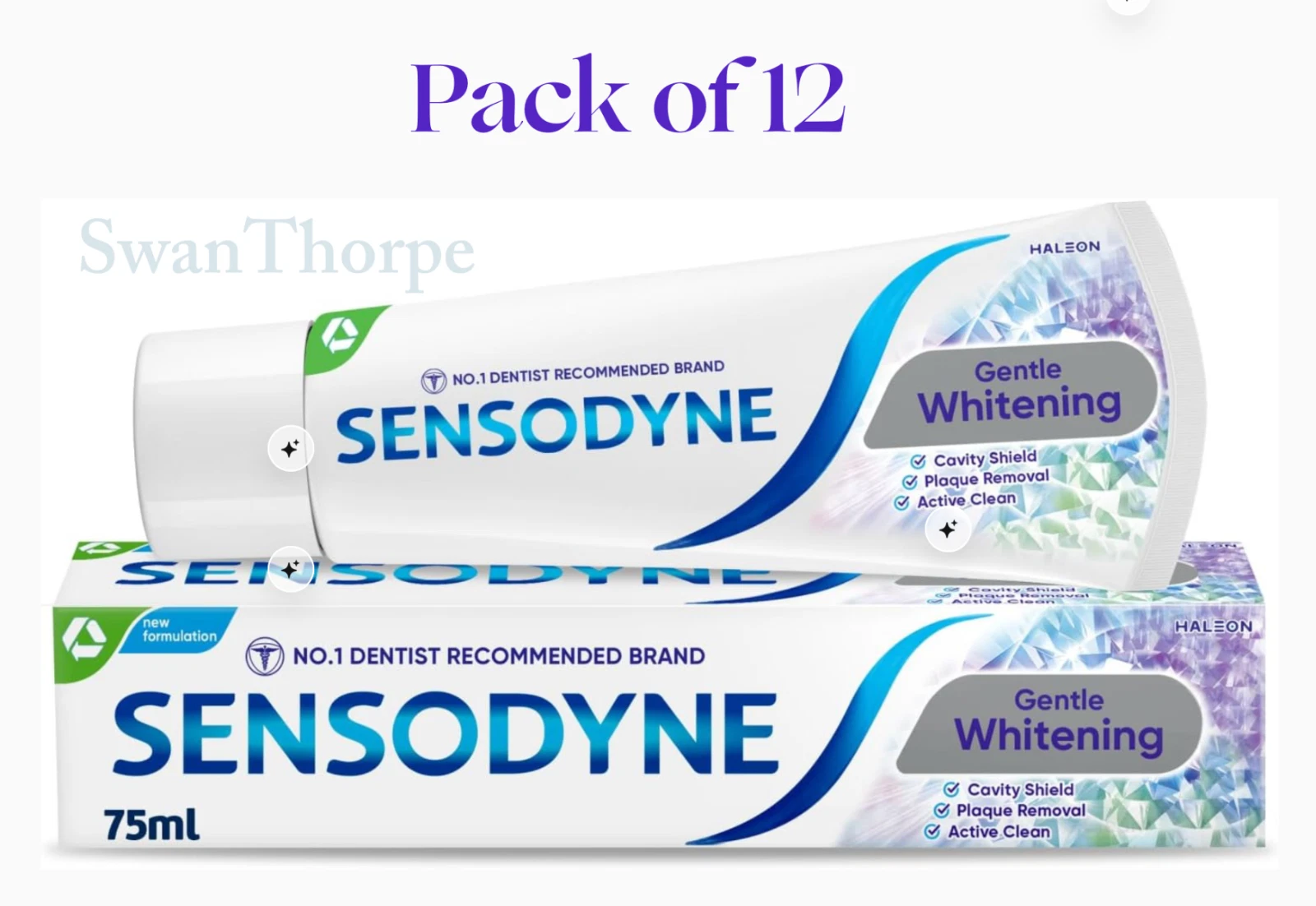 Sensodyne Whitening Sensitive Toothpaste 75ml Daily Care Gentle – Pack of 12 thumbnail 2