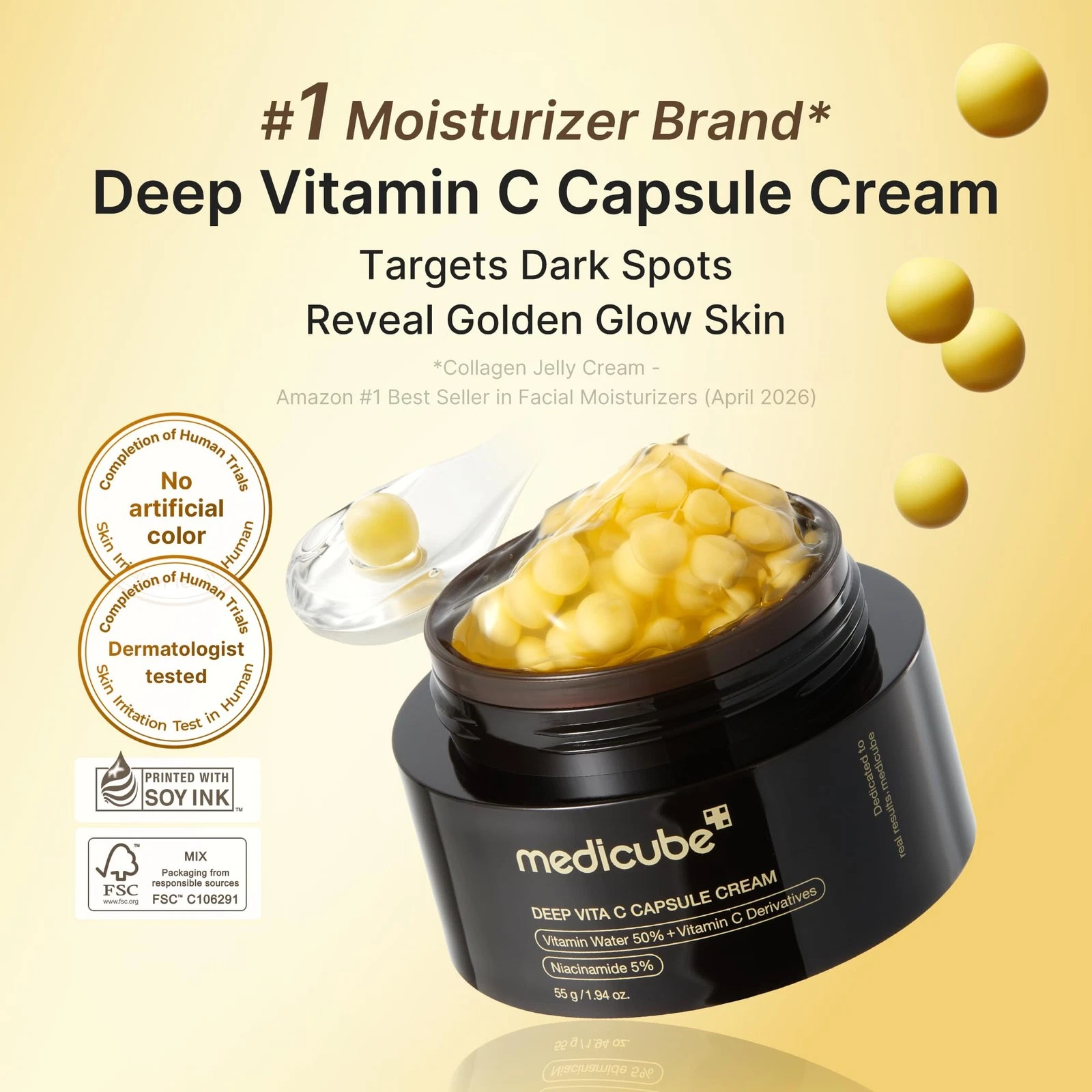 medicube Deep Vitamin C Golden Capsule Face Moisturiser - Liposome Capsules For thumbnail 2