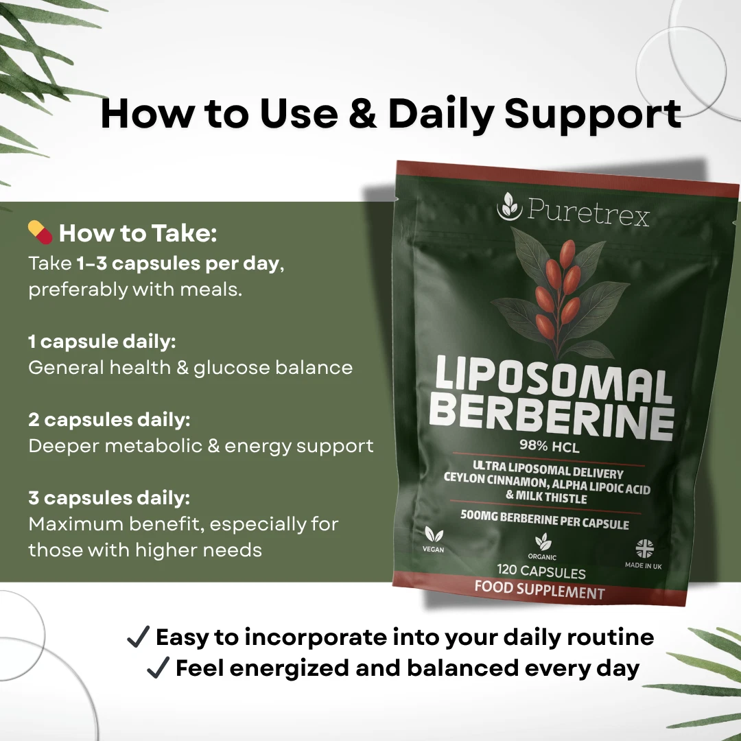 Liposomal Berberine 98% HCL 500mg + Ceylon Cinnamon, ALA, Milk Thistle UK MADE thumbnail 4