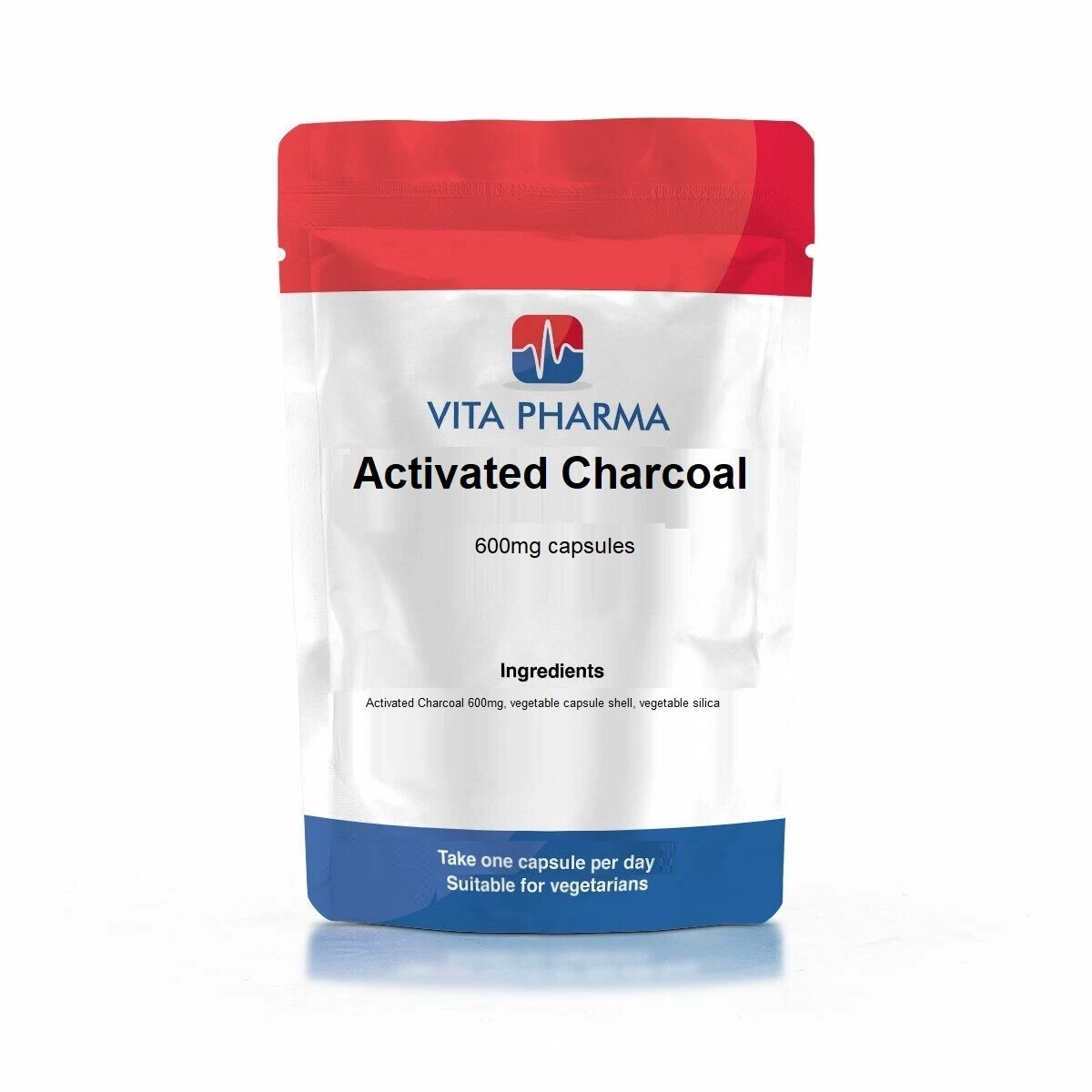 Activated Charcoal 600mg Capsules | Digestive Cleanse & Detox Support VITAPHARMA thumbnail 4