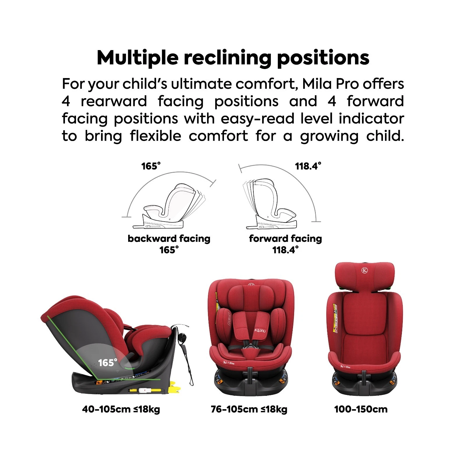 Kuzu Mila Pro 360° Rotating i-Size/R129 Car Seat Group 0+/1/2/3 ISOFIX 40-150cm thumbnail 4