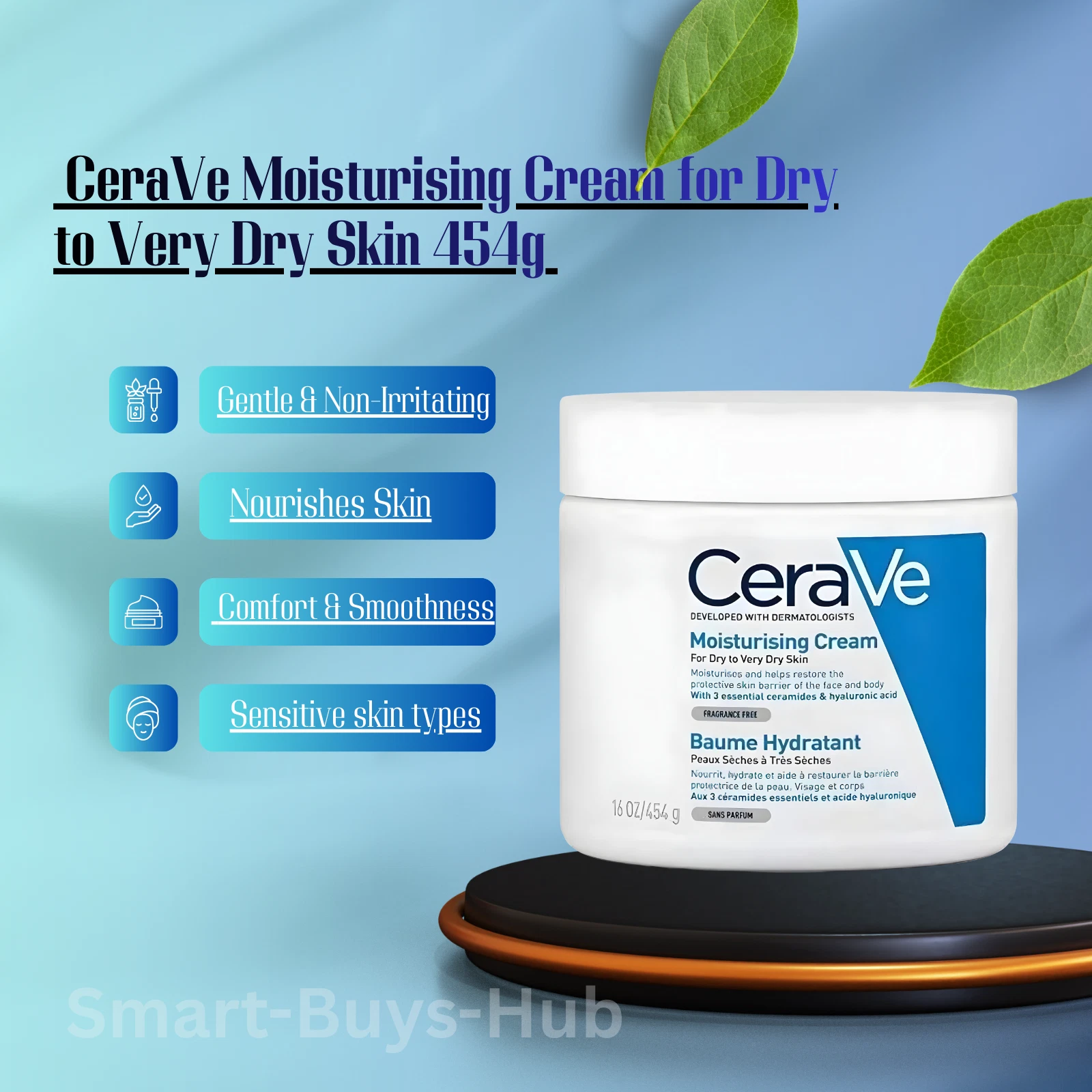The CeraVe Moisturising Cream for Dry to Very Dry Skin 454g thumbnail 2