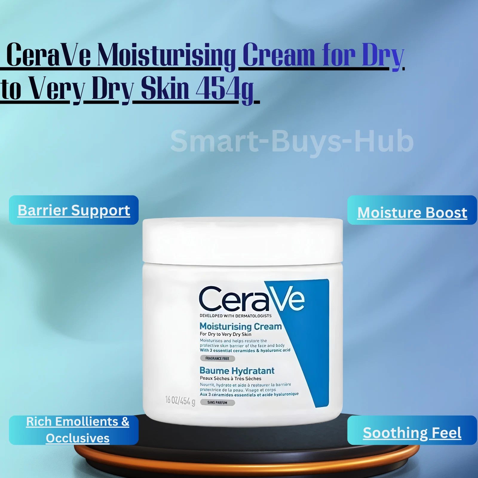 The CeraVe Moisturising Cream for Dry to Very Dry Skin 454g thumbnail 3