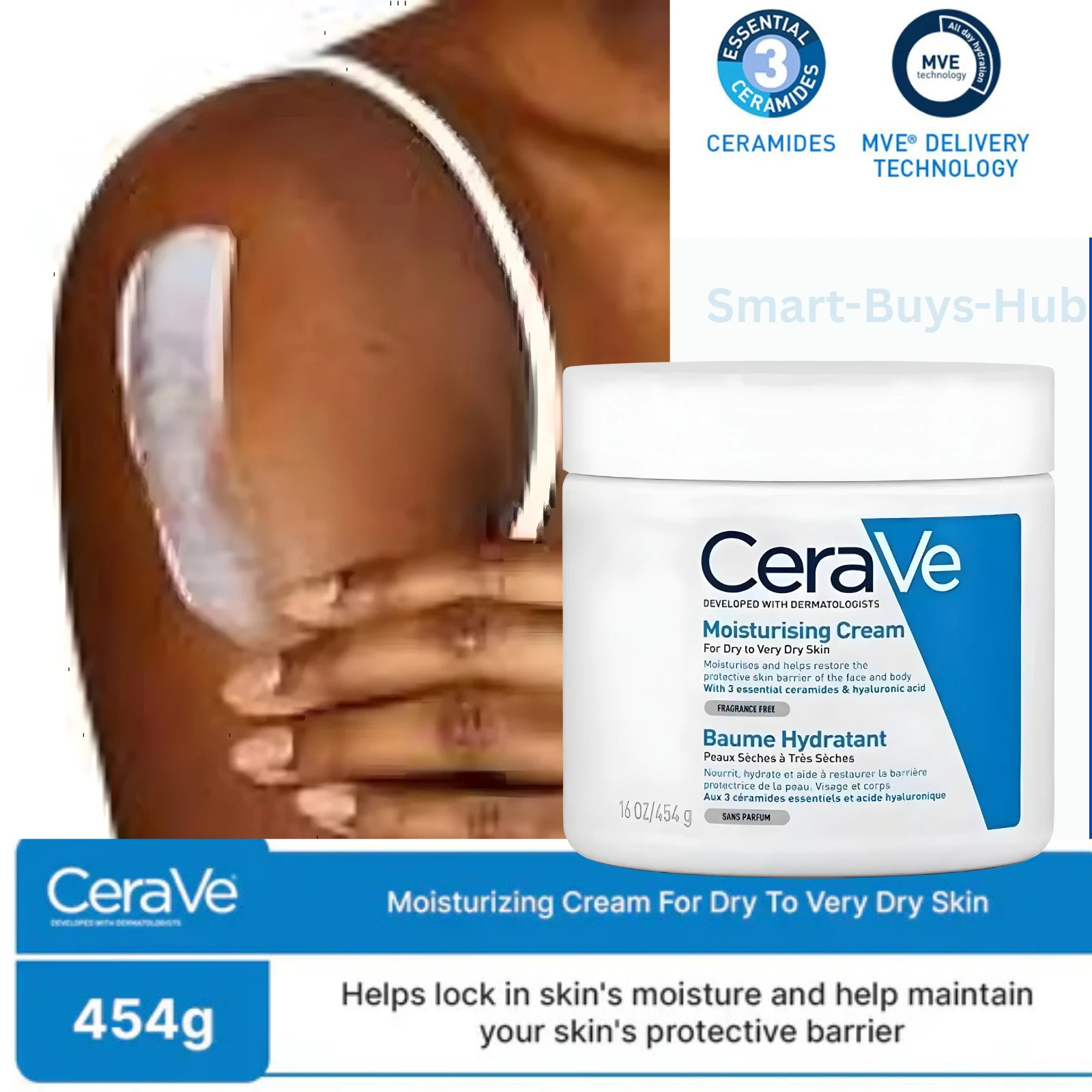 The CeraVe Moisturising Cream for Dry to Very Dry Skin 454g thumbnail 7