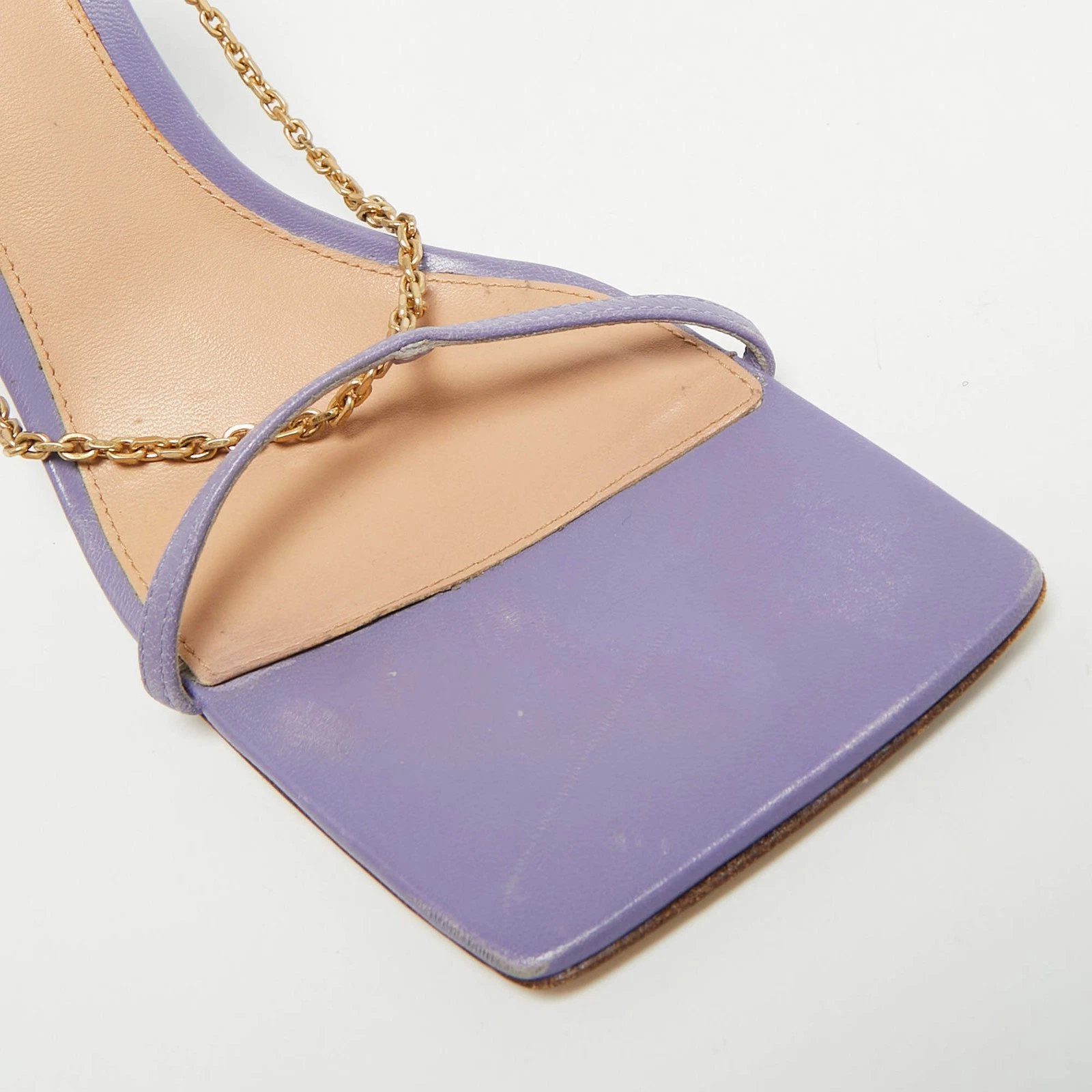 Bottega Veneta Stretch Size 36 Purple Leather Chain Stretch Ankle Strap Sandals thumbnail 6