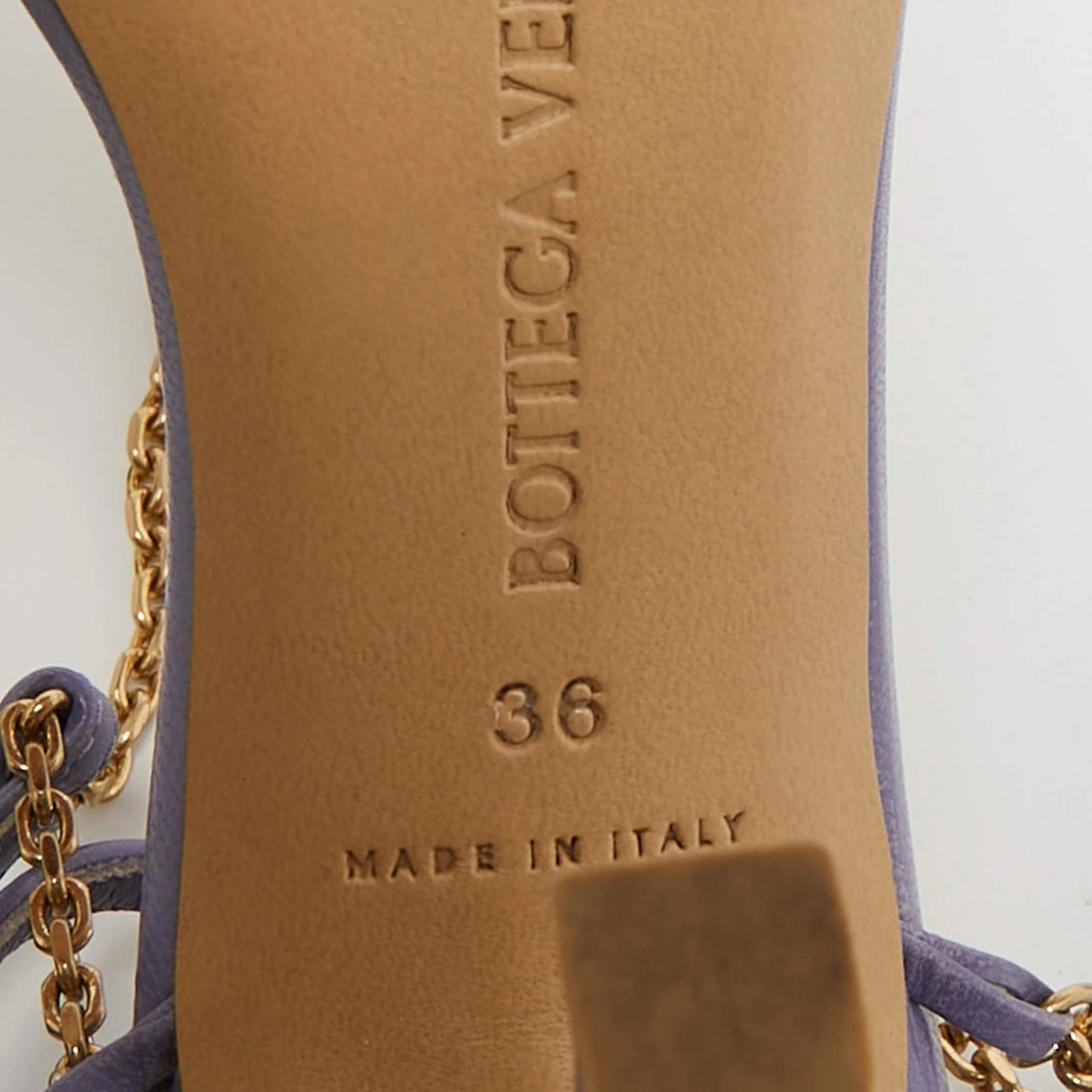 Bottega Veneta Stretch Size 36 Purple Leather Chain Stretch Ankle Strap Sandals thumbnail 7