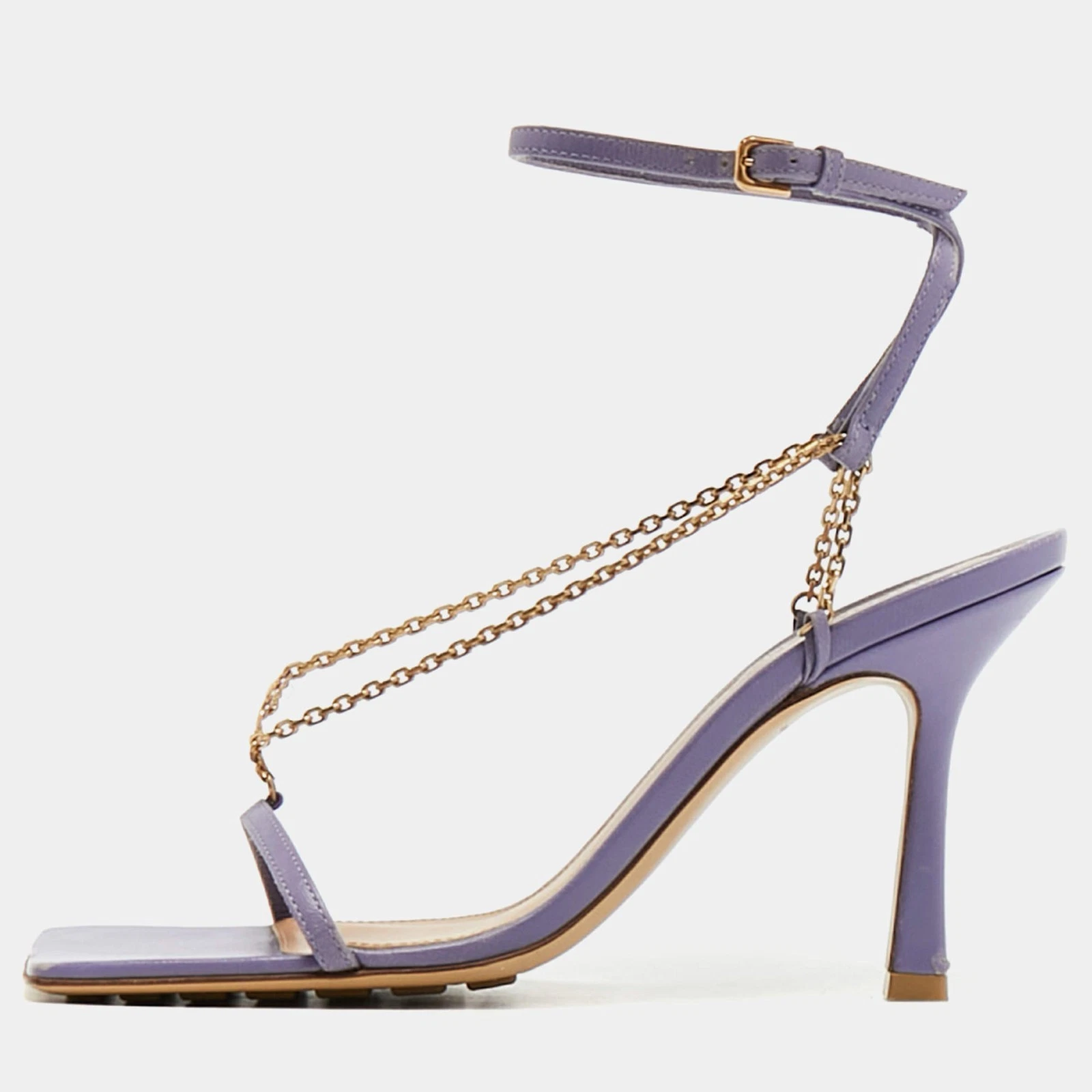 Bottega Veneta Stretch Size 36 Purple Leather Chain Stretch Ankle Strap Sandals thumbnail 9