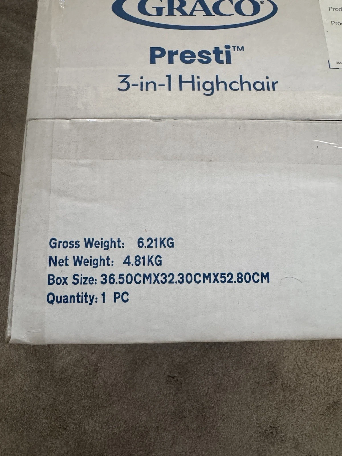 Graco Presti 3-in-1 Highchair, Folding, Removable Tray, Charcoal thumbnail 2