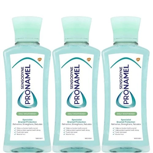 3 X Sensodyne Pronamel Mouthwash 250ml Enamel Care Daily Protection