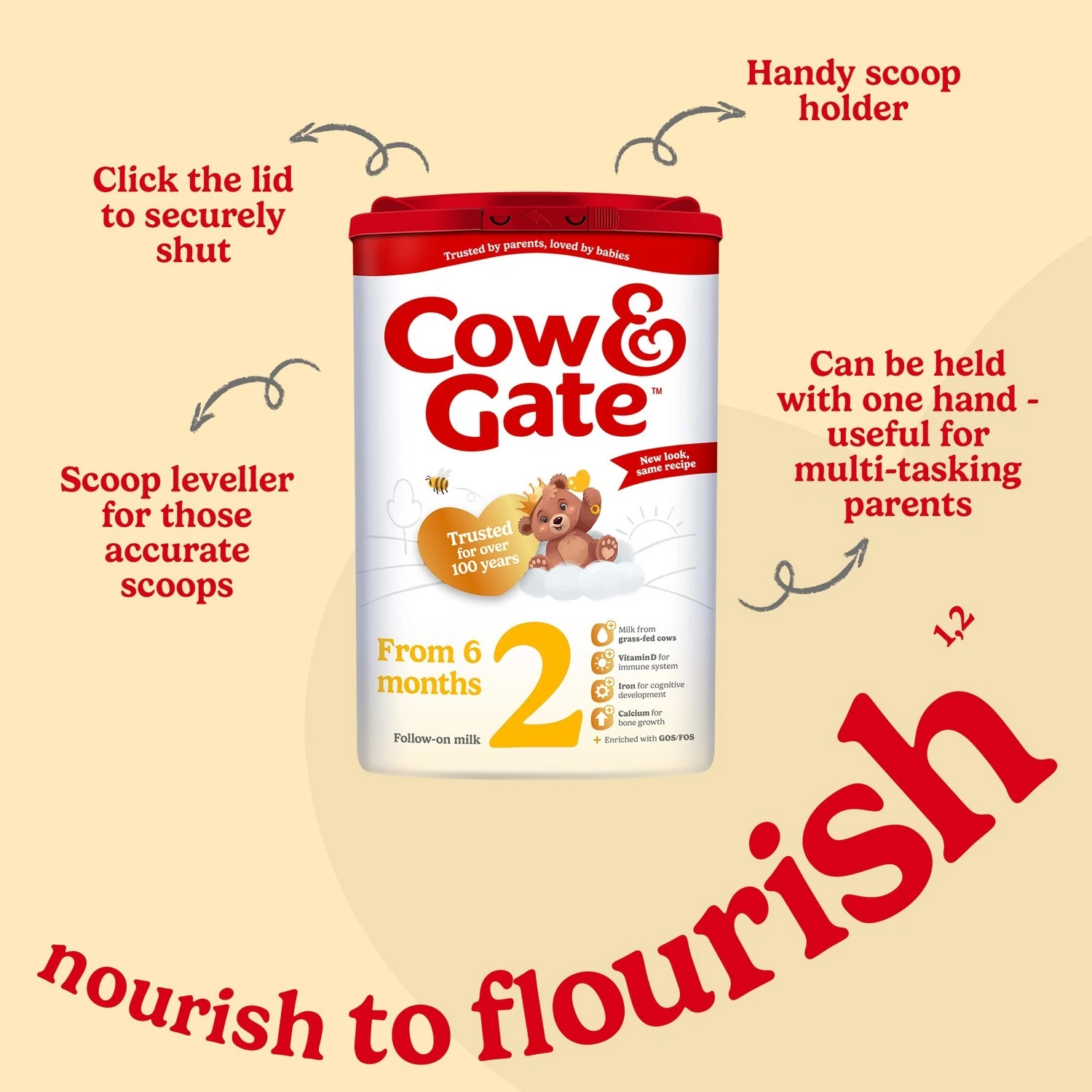 6 x 800g Cow & Gate Follow-On Milk Suitable From 6+ Months thumbnail 7