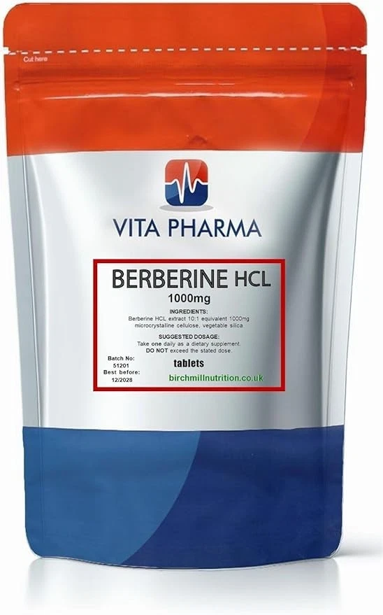 Berberine 1000mg 365 Tablets | Metabolism & Glucose Support VITAPHARMA